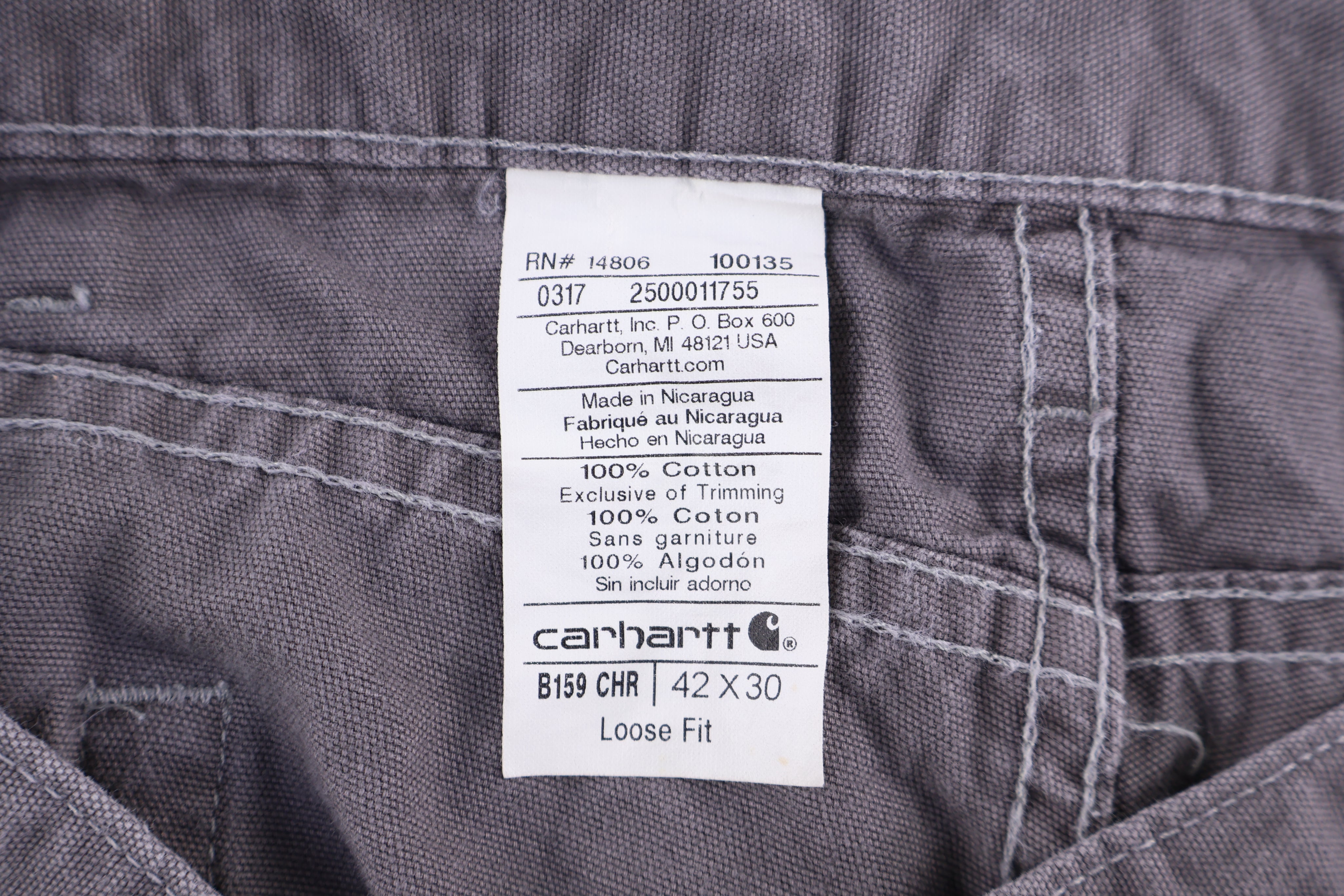 Carhartt Logo Patch Grey Pants