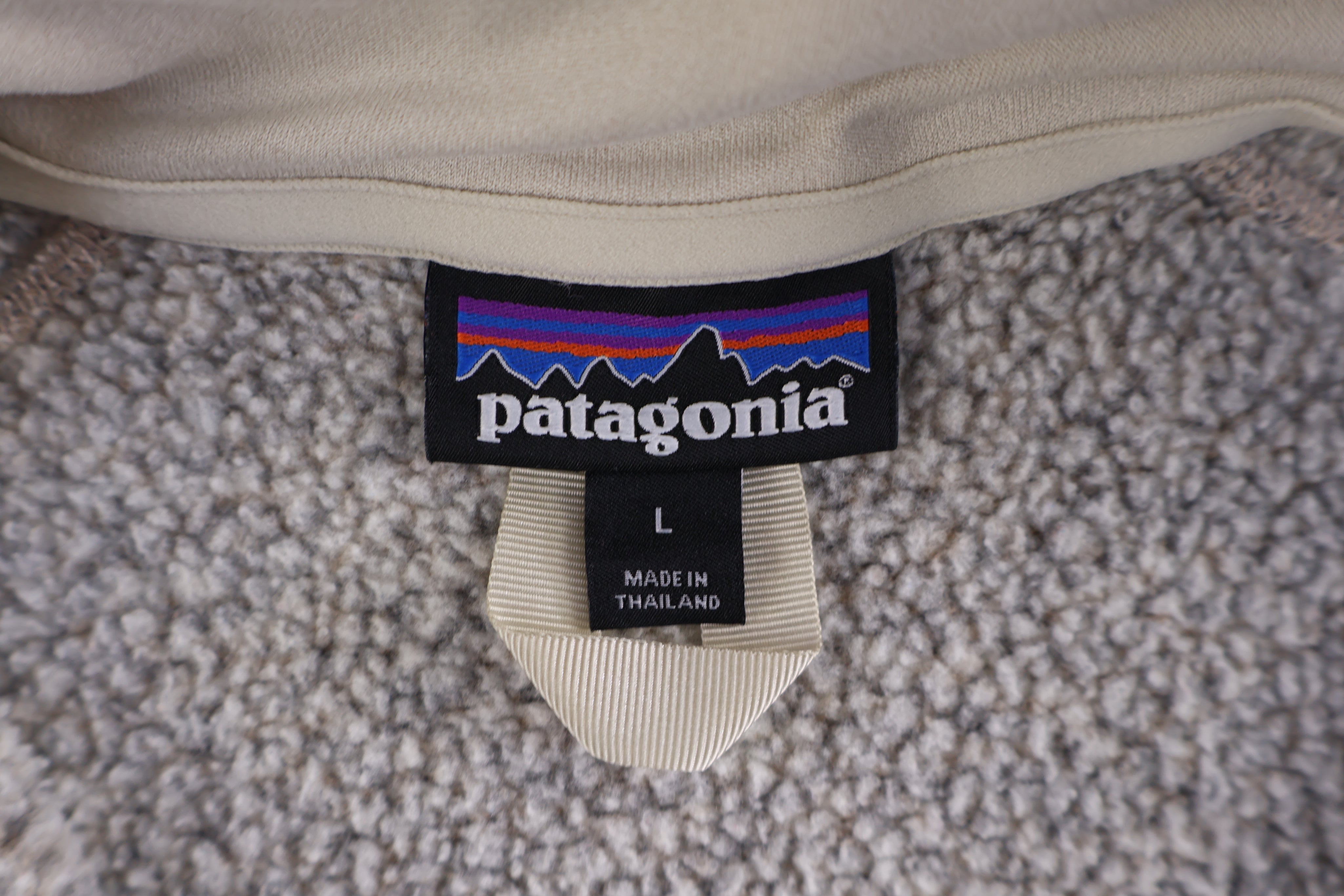 Patagonia Logo Patch Tan Quarter Zip Pullover