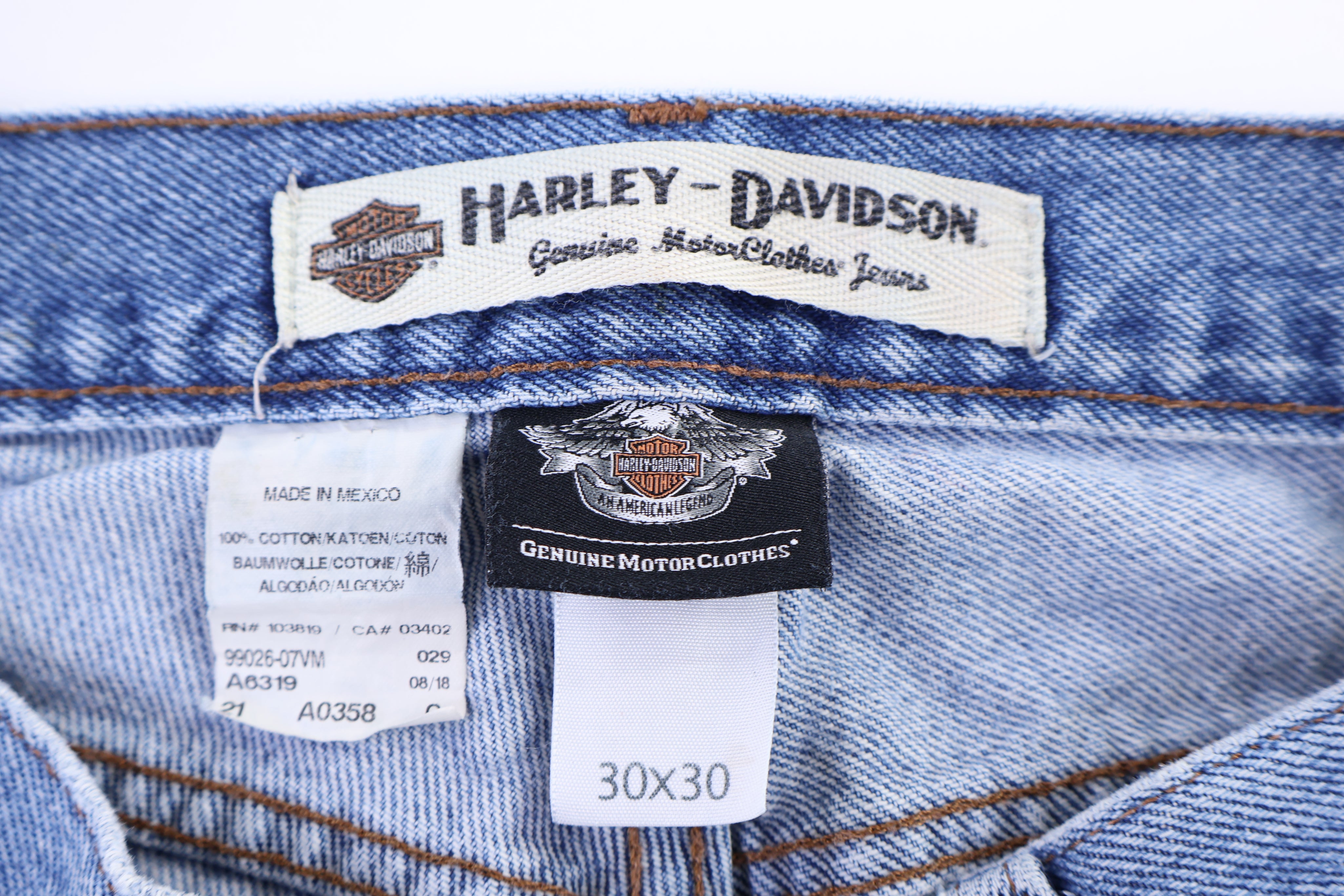 Harley Davidson Motorcycles Light Wash Denim Jeans