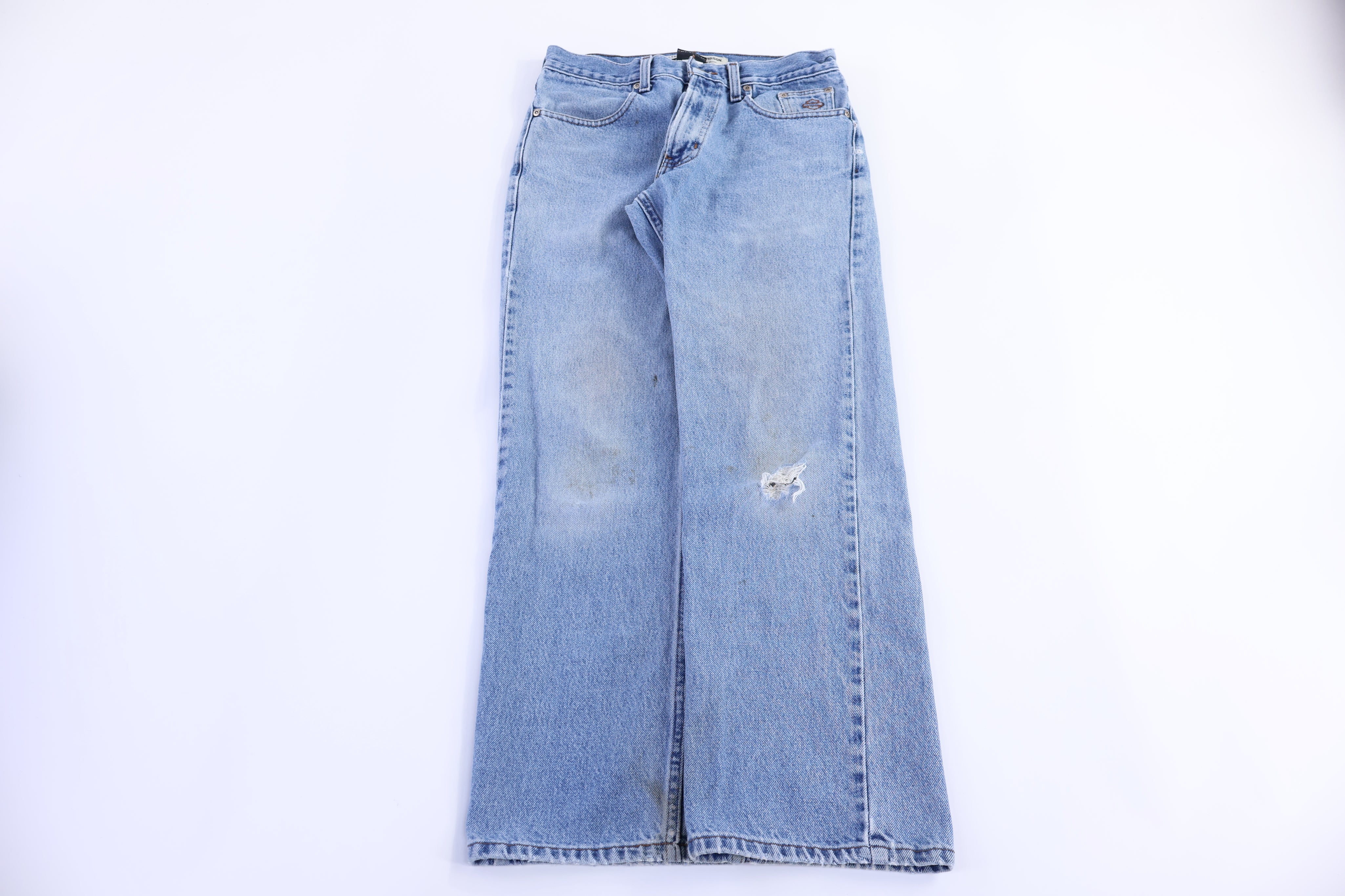 Harley Davidson Motorcycles Light Wash Denim Jeans