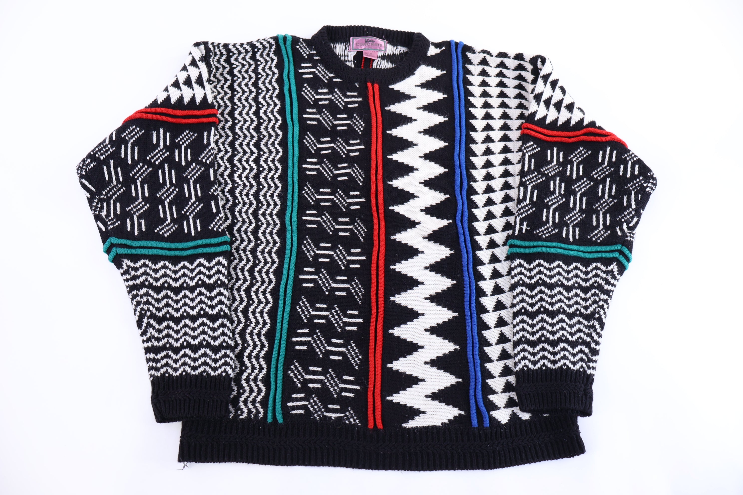 90's Concrete Multipattern Knit Sweater