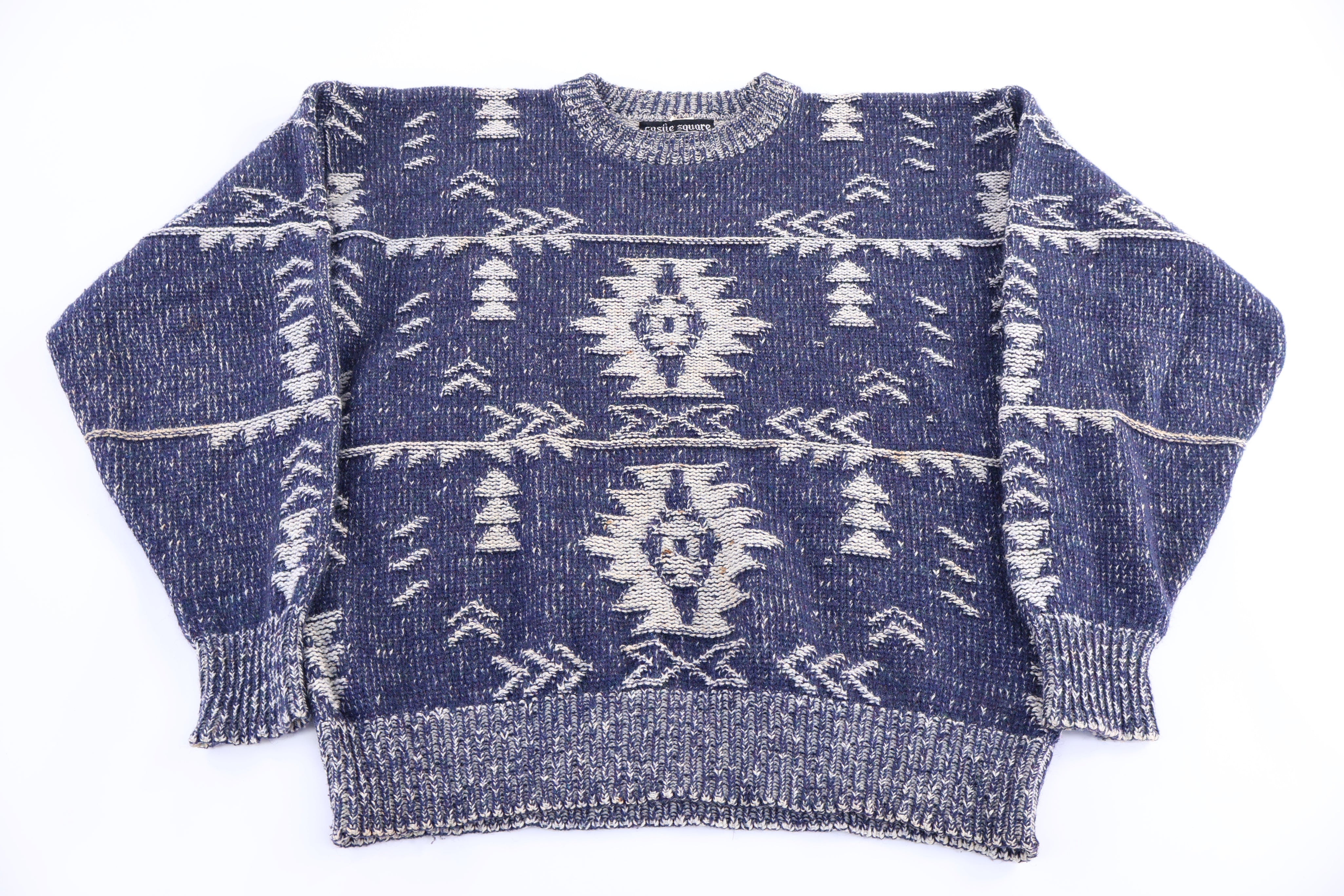 80's Castle Square Multipatterned Knit Sweater