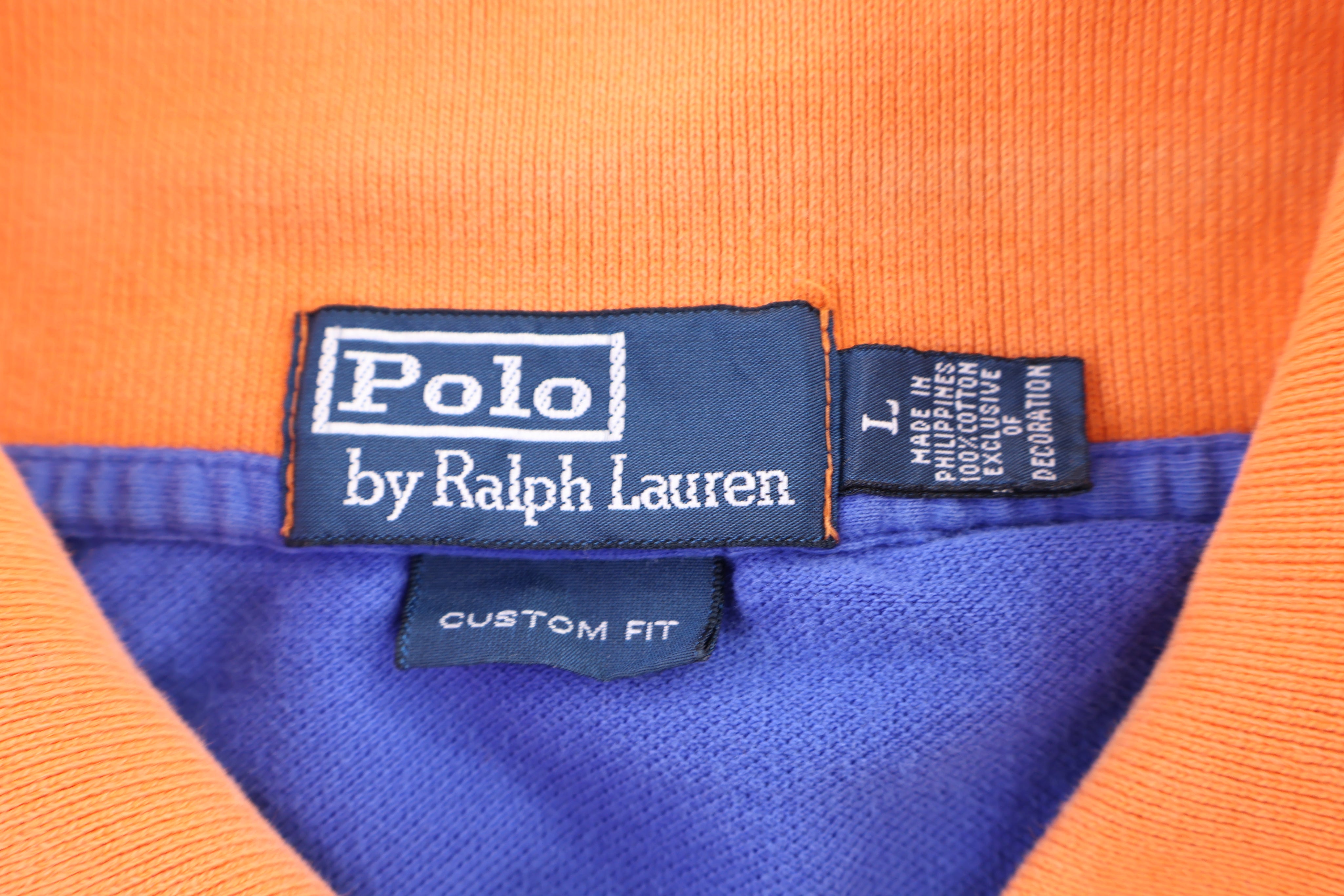 Polo by Ralph Lauren Orange & Blue Button Up