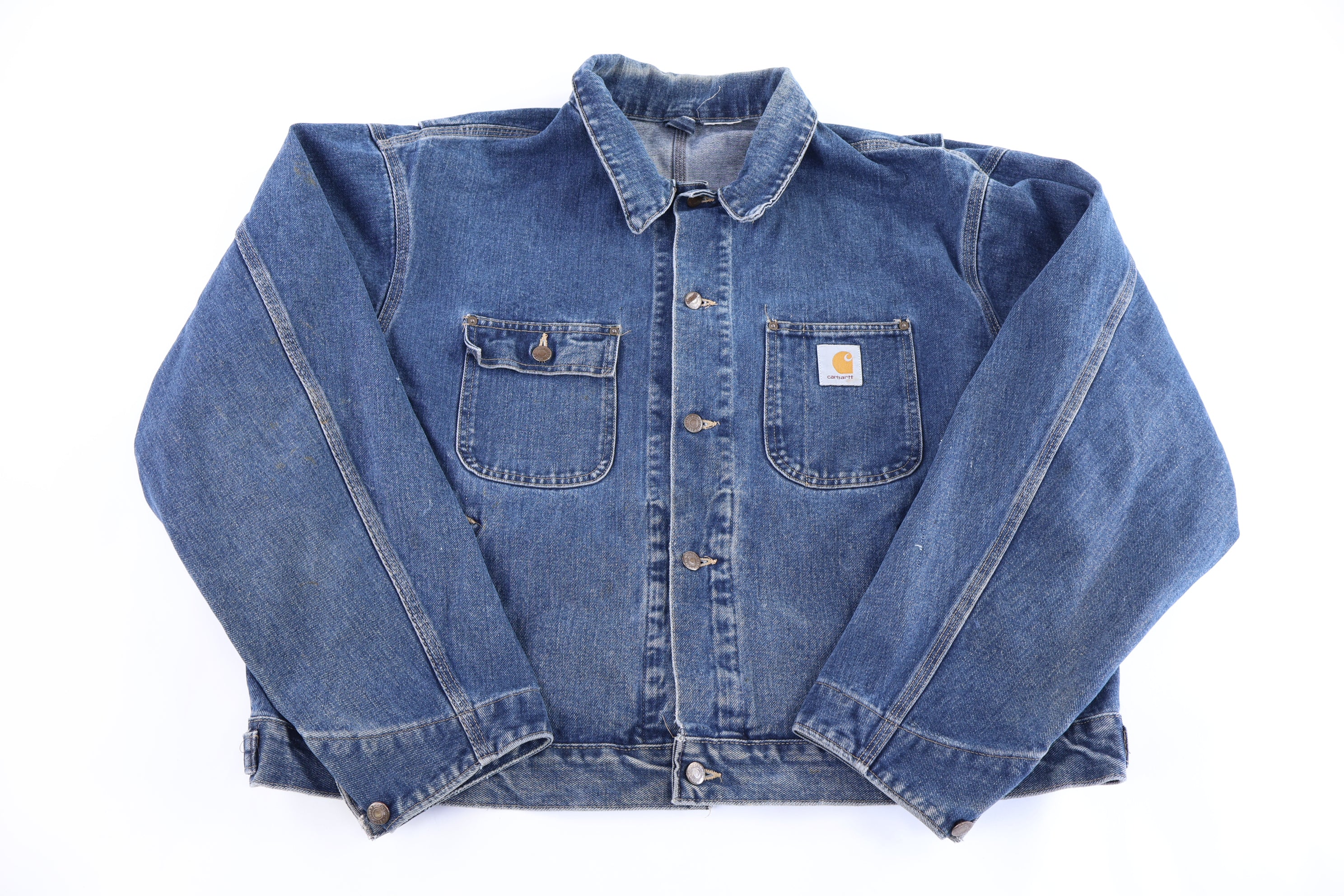 Carhartt Logo Patch Medium Wash Denim Jacket