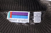 80's Sweater Graphix Multipattern Knit Sweater