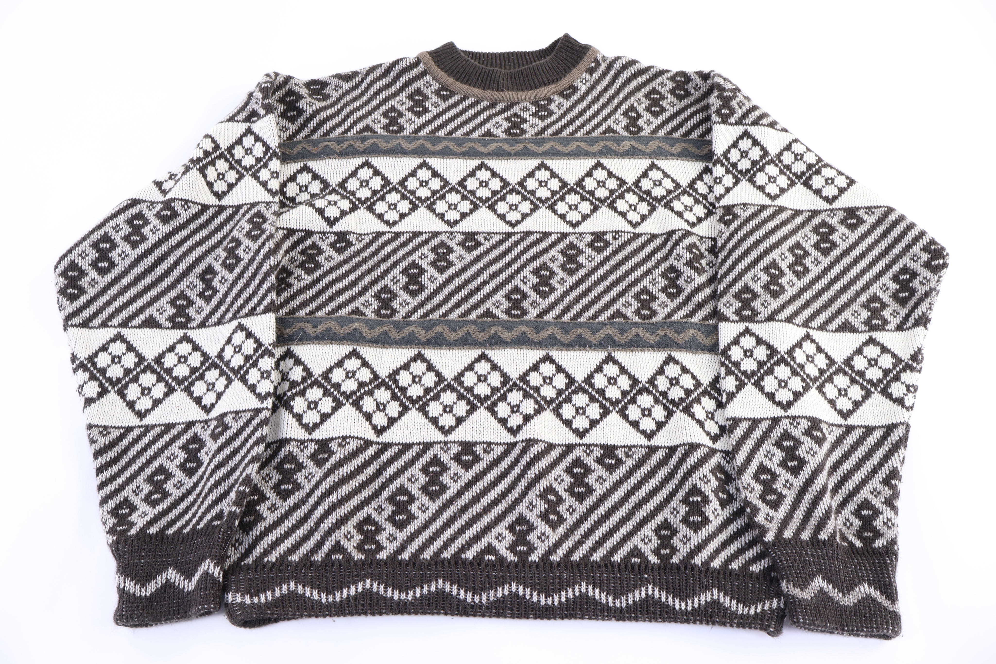 80's Sweater Graphix Multipattern Knit Sweater