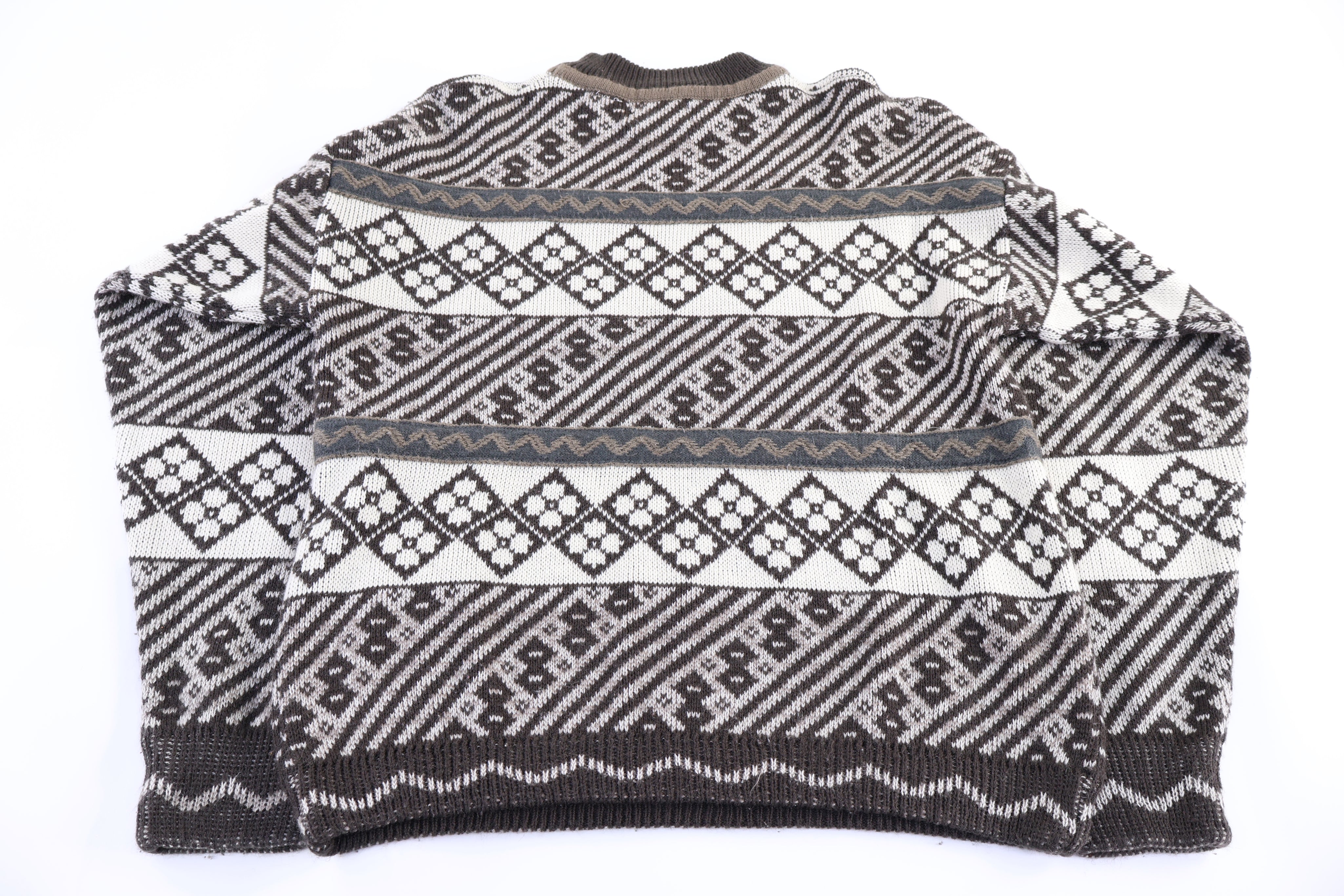 80's Sweater Graphix Multipattern Knit Sweater