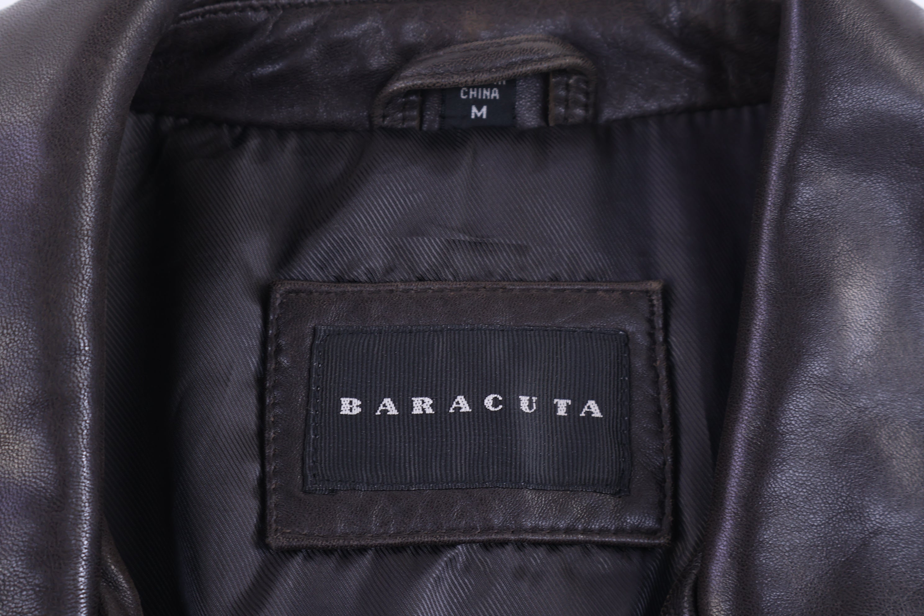 Vintage Baracuta Full Zip Brown Leather Jacket