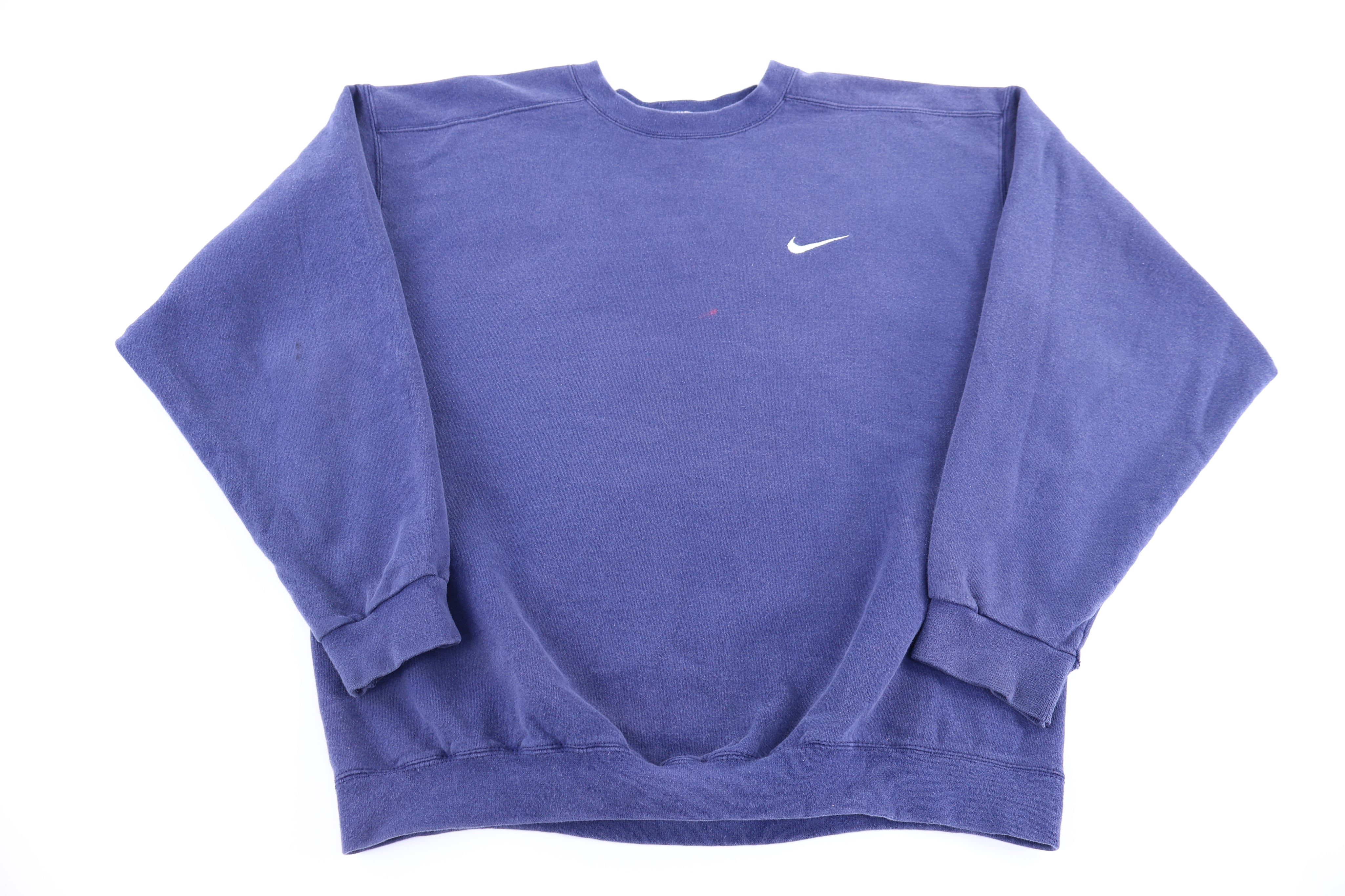 90's Nike Embroidered Logo Blue Sweatshirt