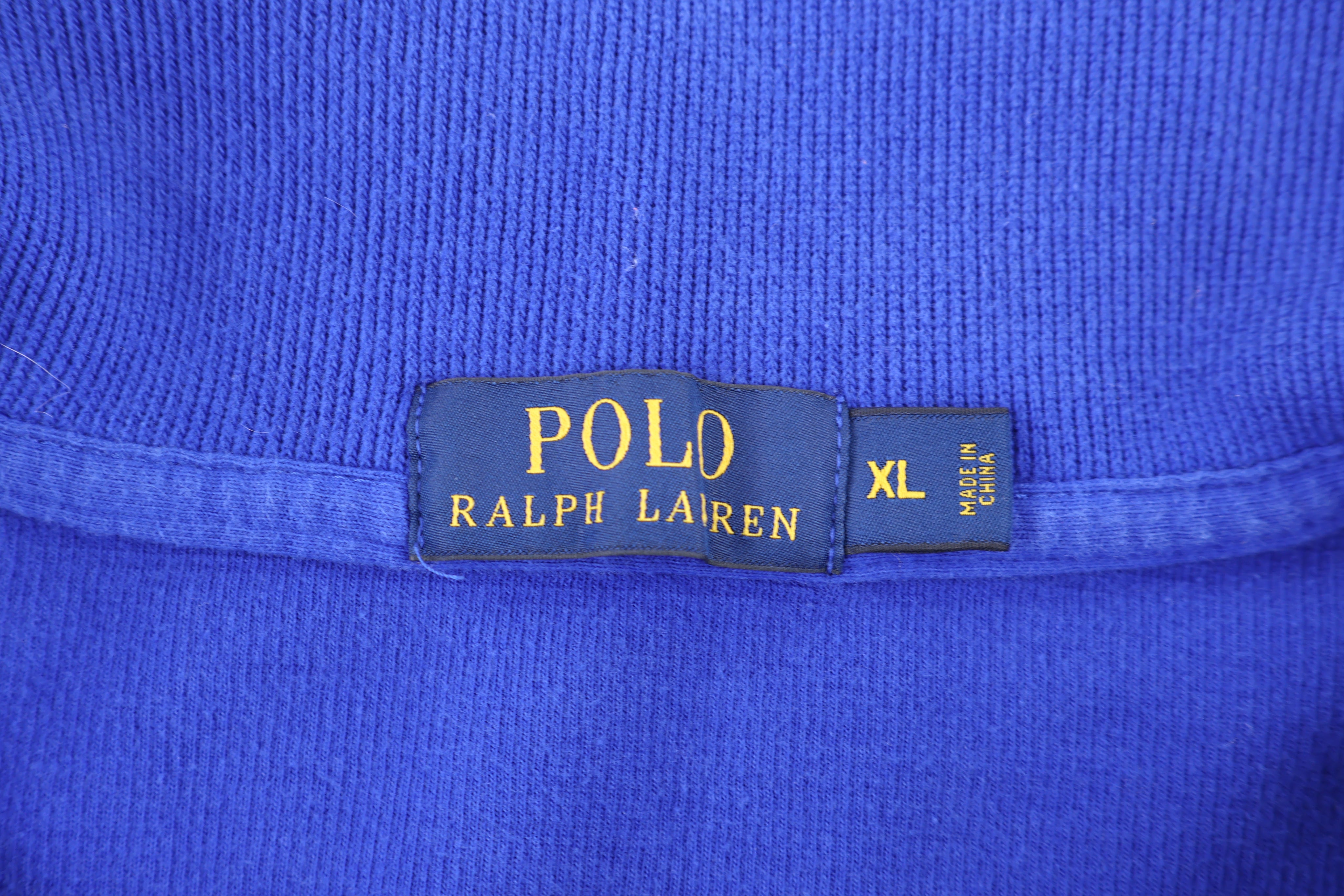 Polo Ralph Lauren Embroidered Logo Blue Quarter Zip Sweater