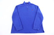 Polo Ralph Lauren Embroidered Logo Blue Quarter Zip Sweater