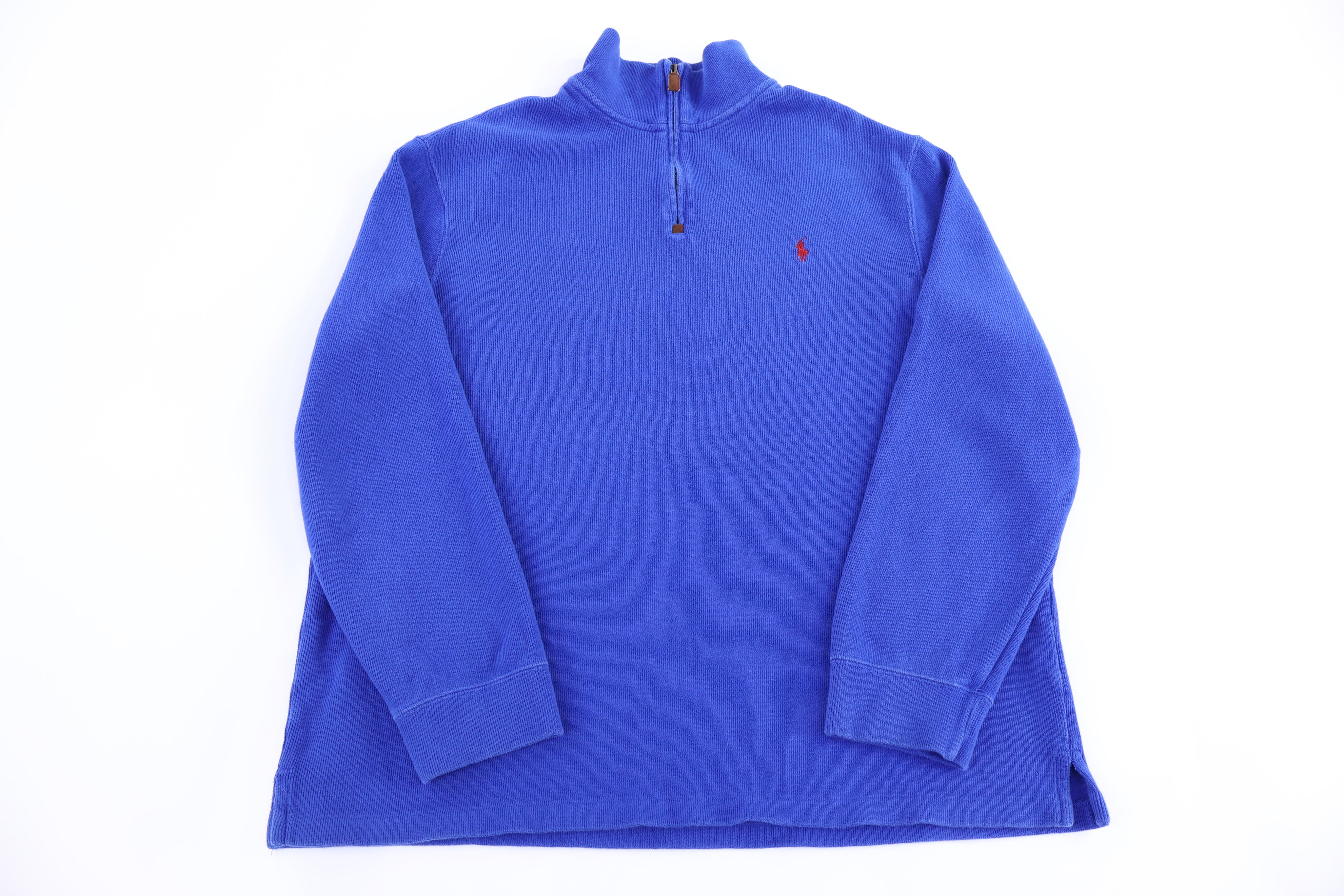 Polo Ralph Lauren Embroidered Logo Blue Quarter Zip Sweater