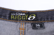 Anchor Blue Baggy Denim Shorts