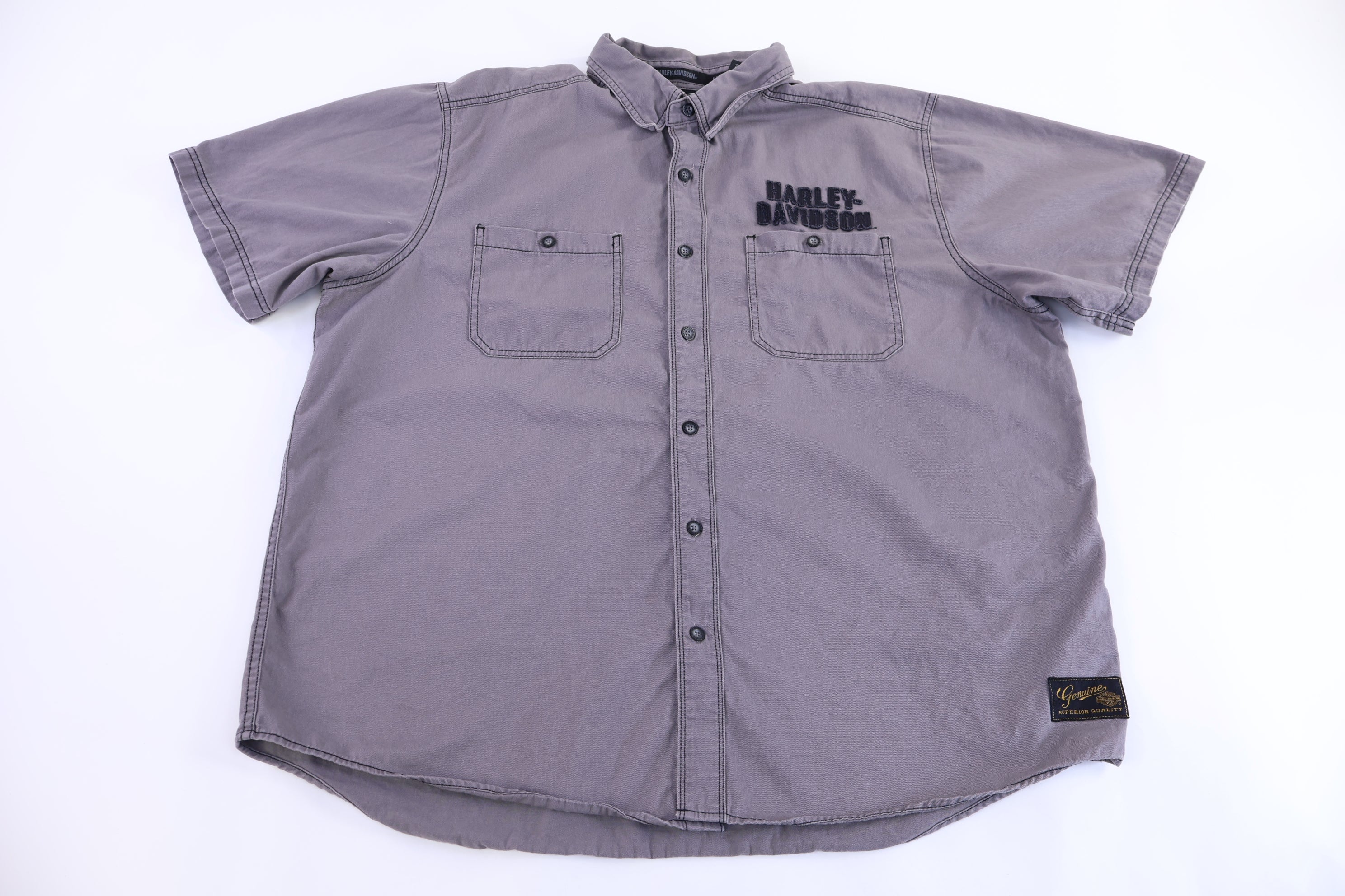 Harley Davidson Motorcycles Embroidered Button Down