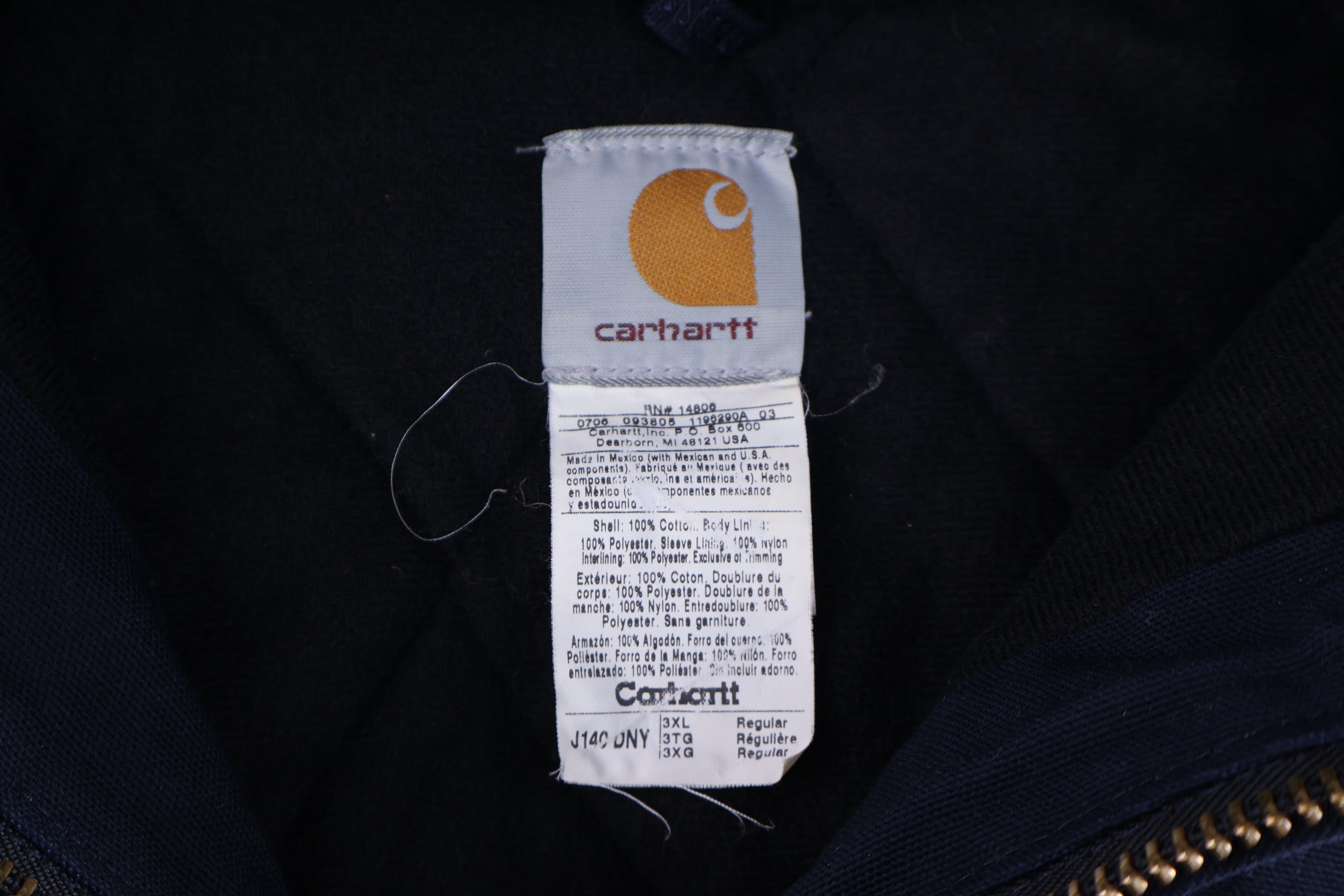 Carhartt Logo Patch Blue Full Zip Jacket