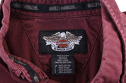 Harley Davidson Motorcycles Maroon Button Down