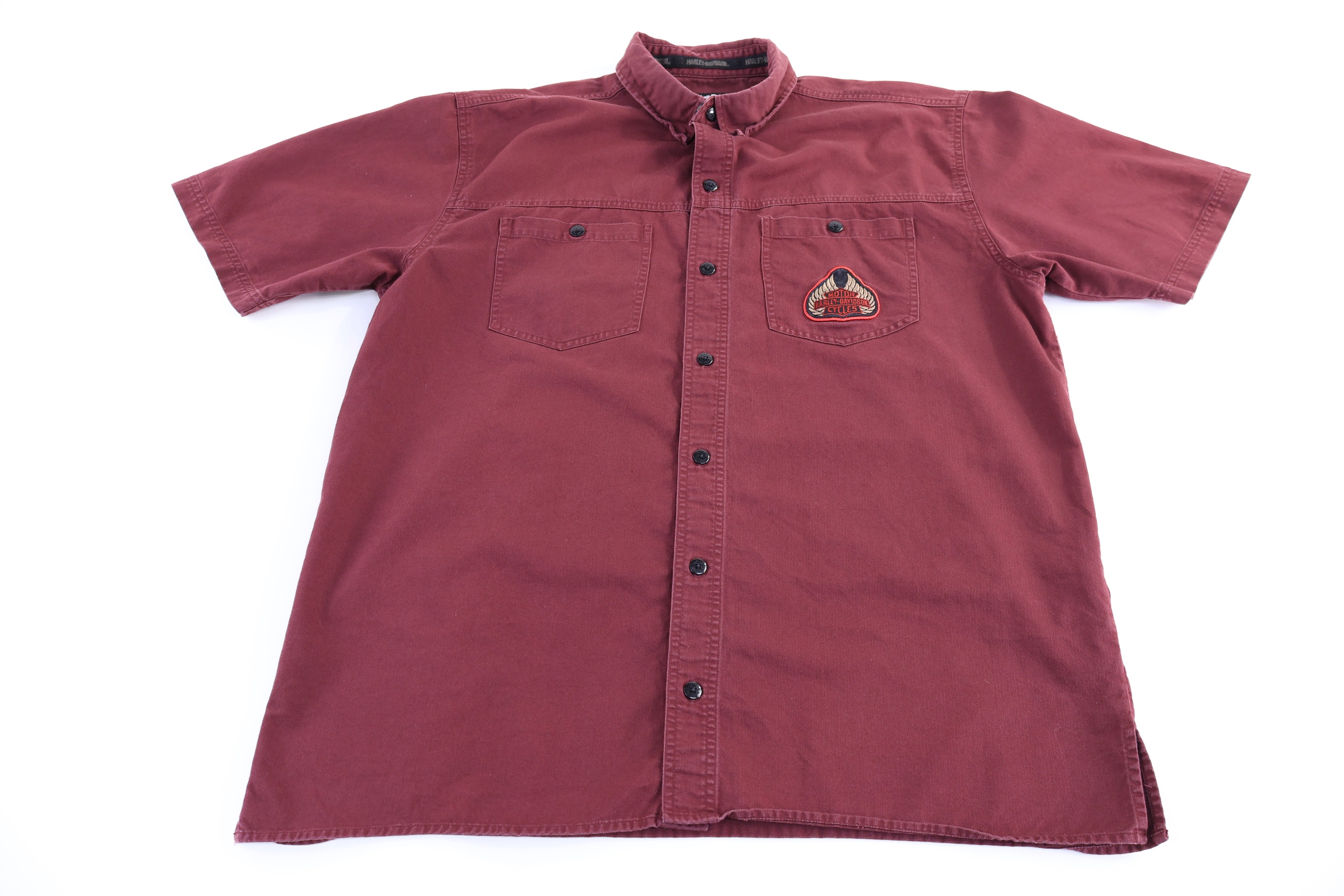 Harley Davidson Motorcycles Maroon Button Down