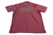 Harley Davidson Motorcycles Maroon Button Down