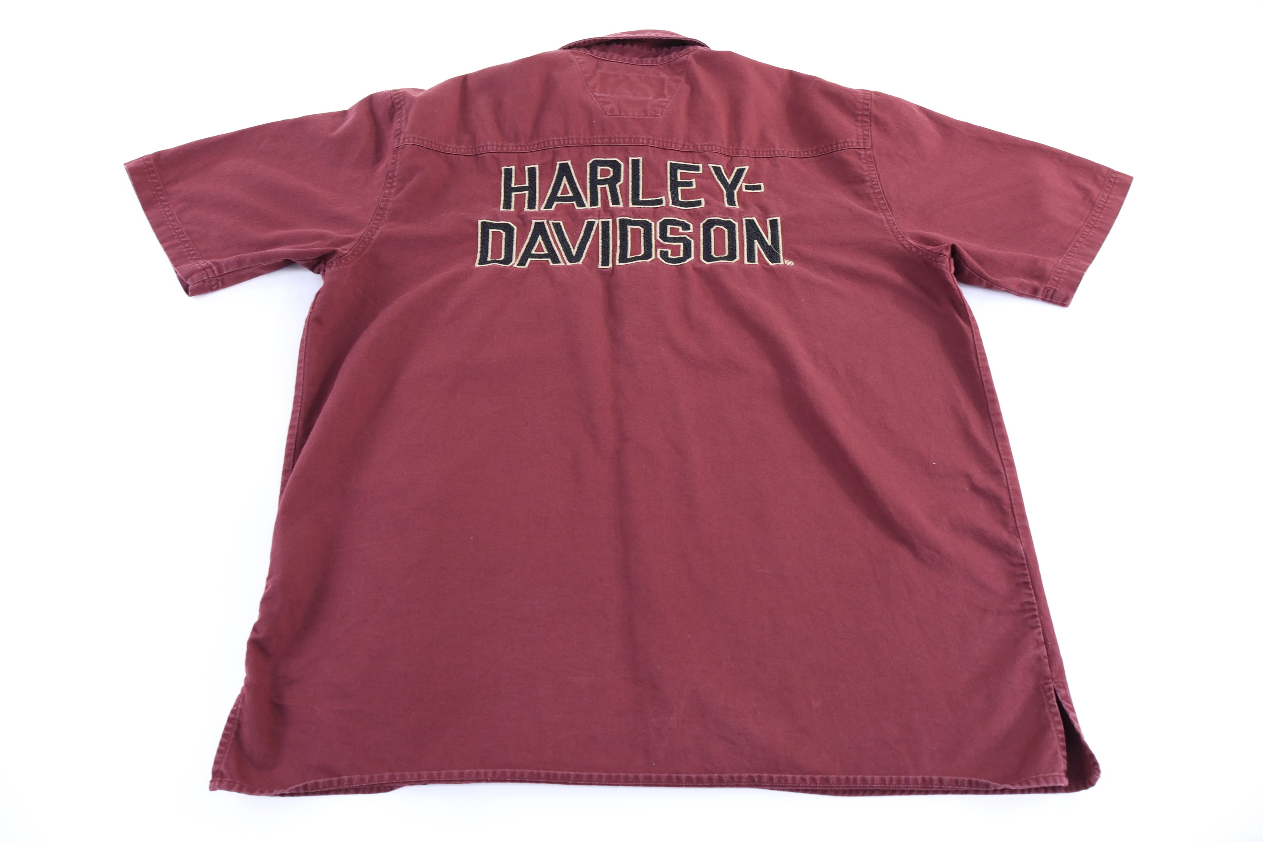 Harley Davidson Motorcycles Maroon Button Down