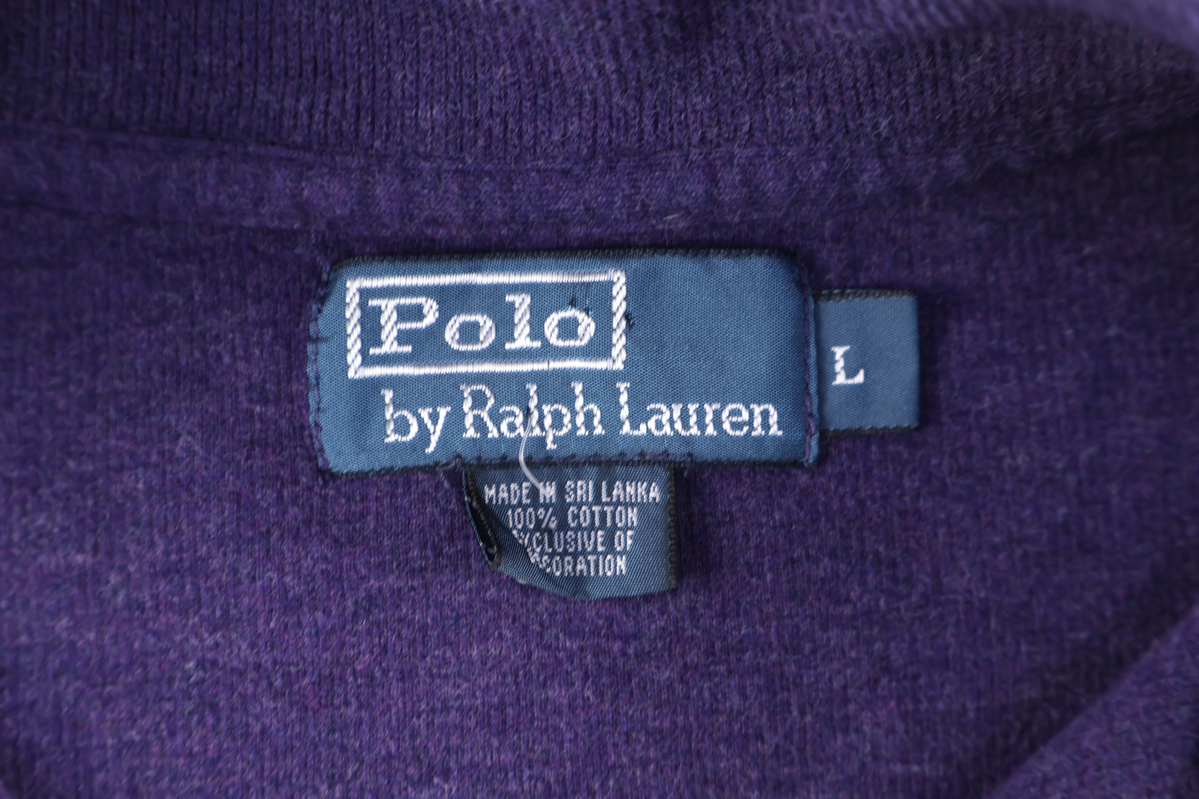 Polo by Ralph Lauren Embroidered Logo Purple Quarter Zip Sweater