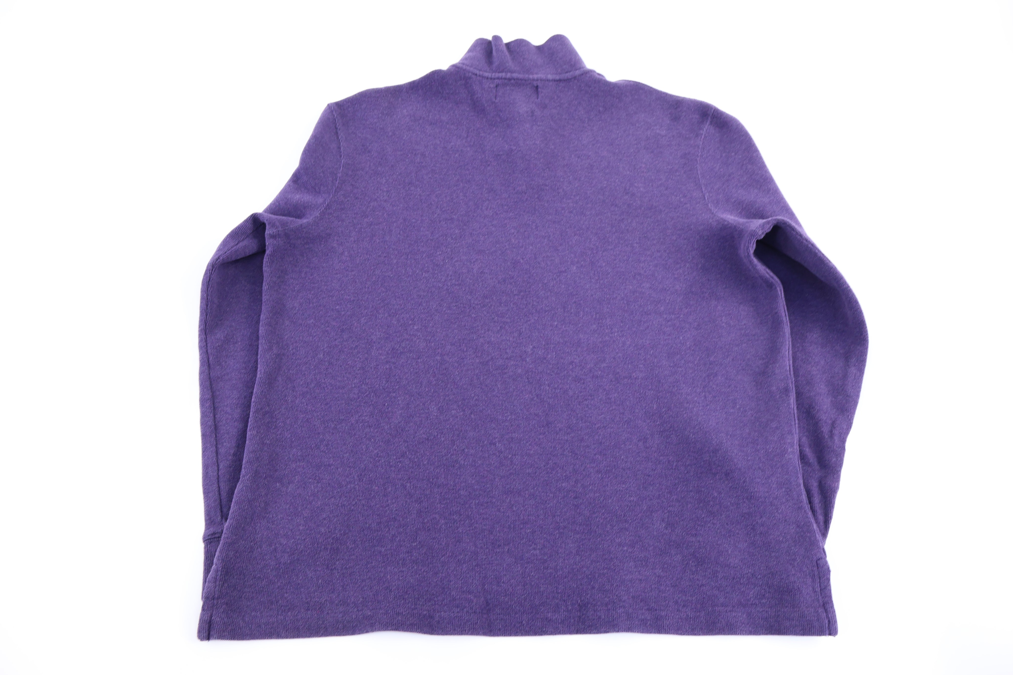 Polo by Ralph Lauren Embroidered Logo Purple Quarter Zip Sweater