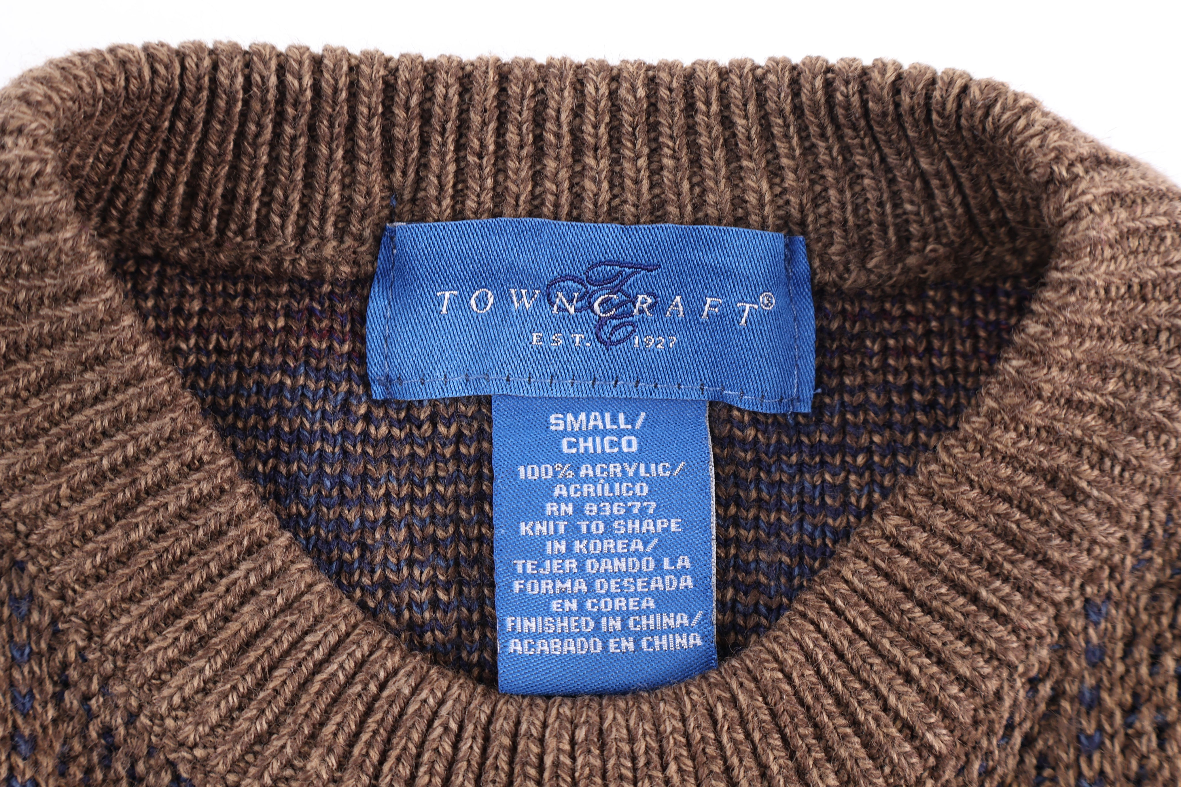 Vintage Towncrfat Brown Knit Sweater