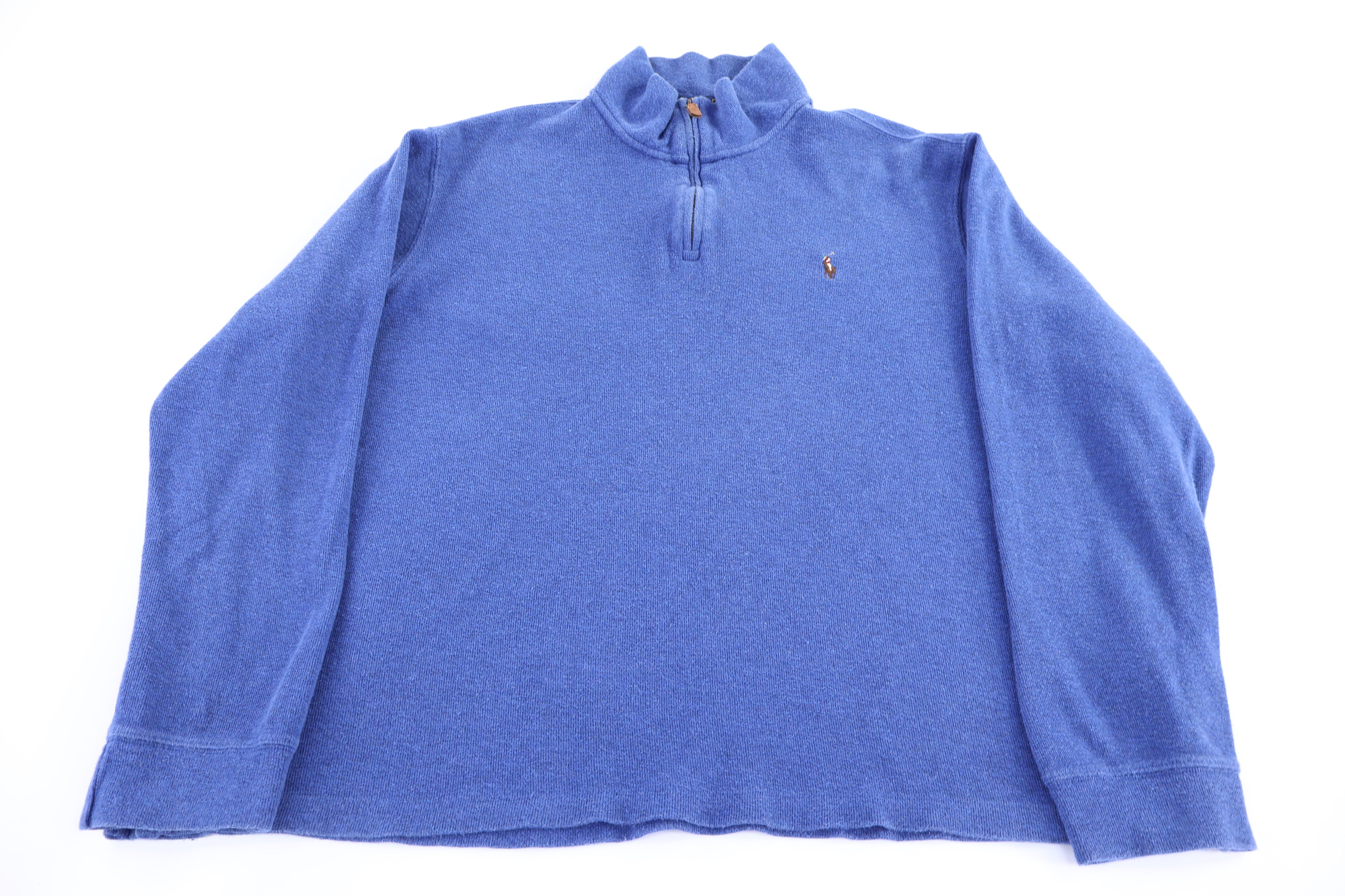 Polo Ralph Lauren Embroidered Logo Blue Quarter Zip Sweater