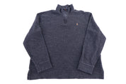 Polo Ralph Lauren Embroidered Logo Grey Quarter Zip Pullover