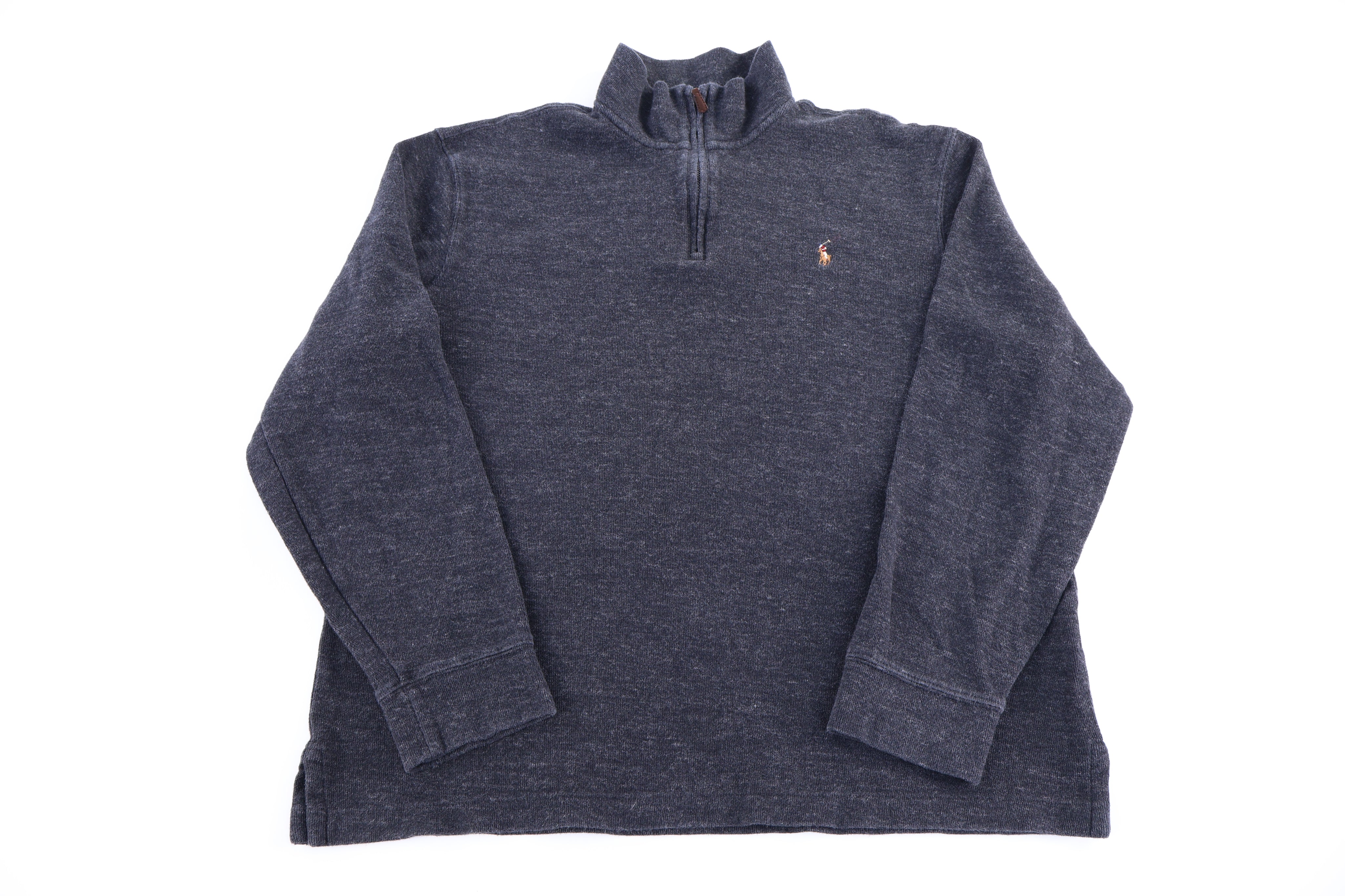 Polo Ralph Lauren Embroidered Logo Grey Quarter Zip Pullover