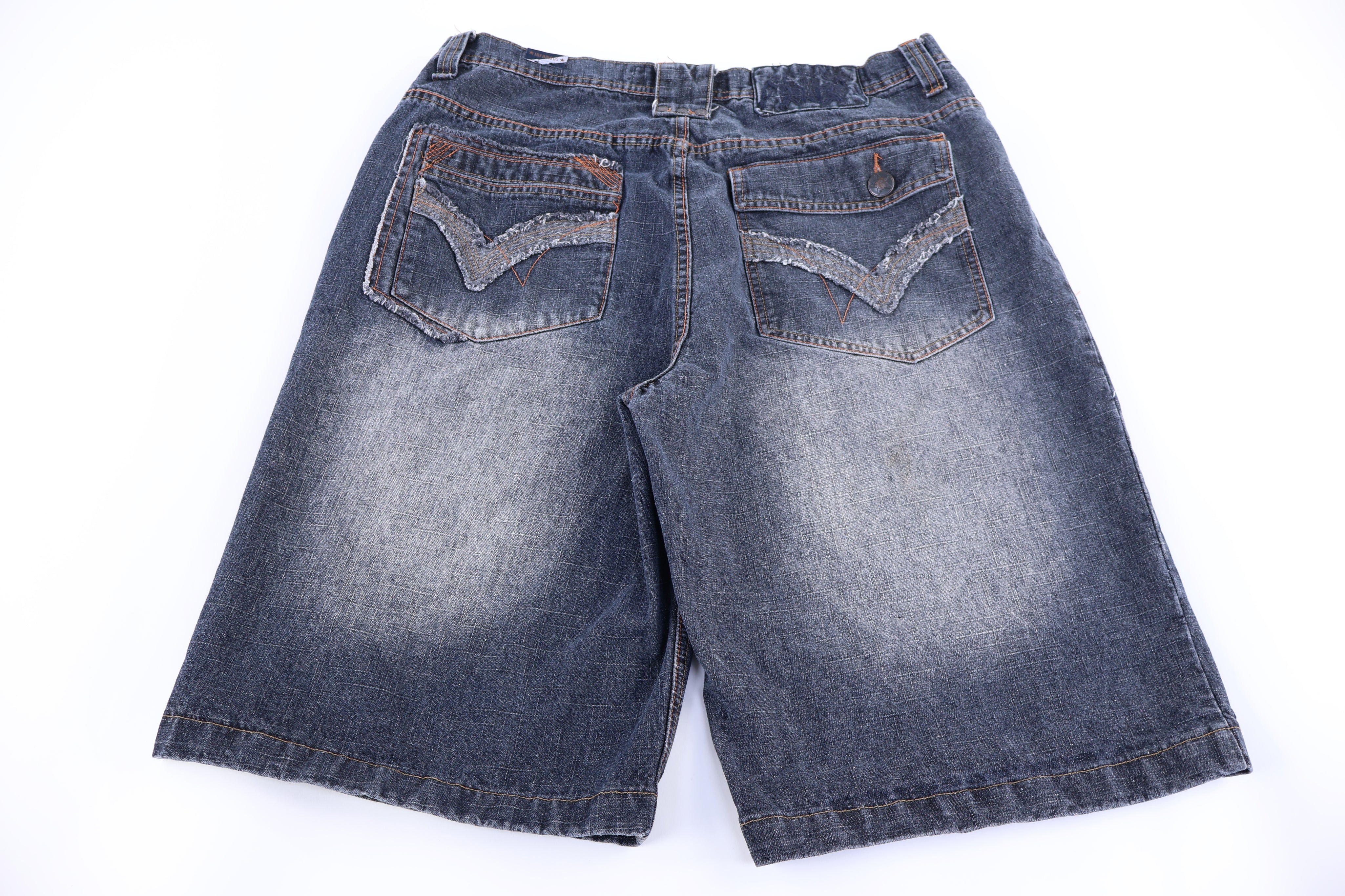 Y2K Raiders Dark Wash Denim Shorts