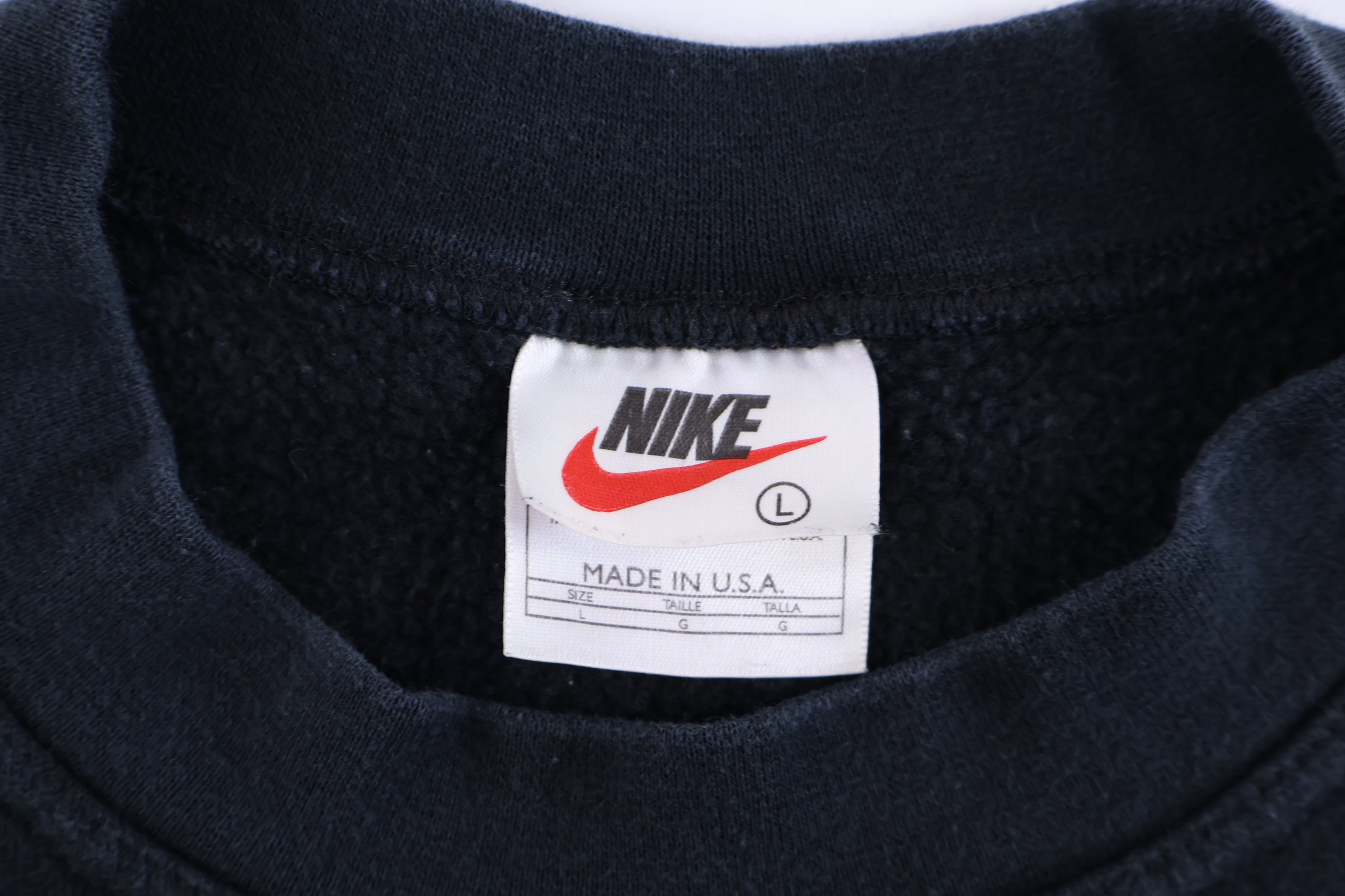 90's Nike Embroidered Swoosh Black Sweatshirt