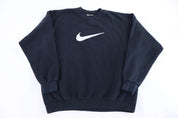 90's Nike Embroidered Swoosh Black Sweatshirt