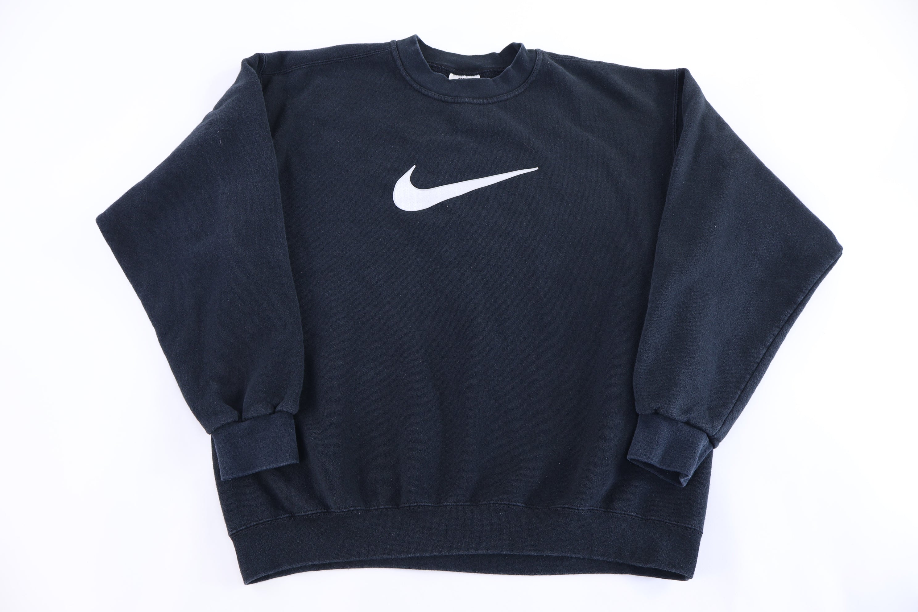 90's Nike Embroidered Swoosh Black Sweatshirt