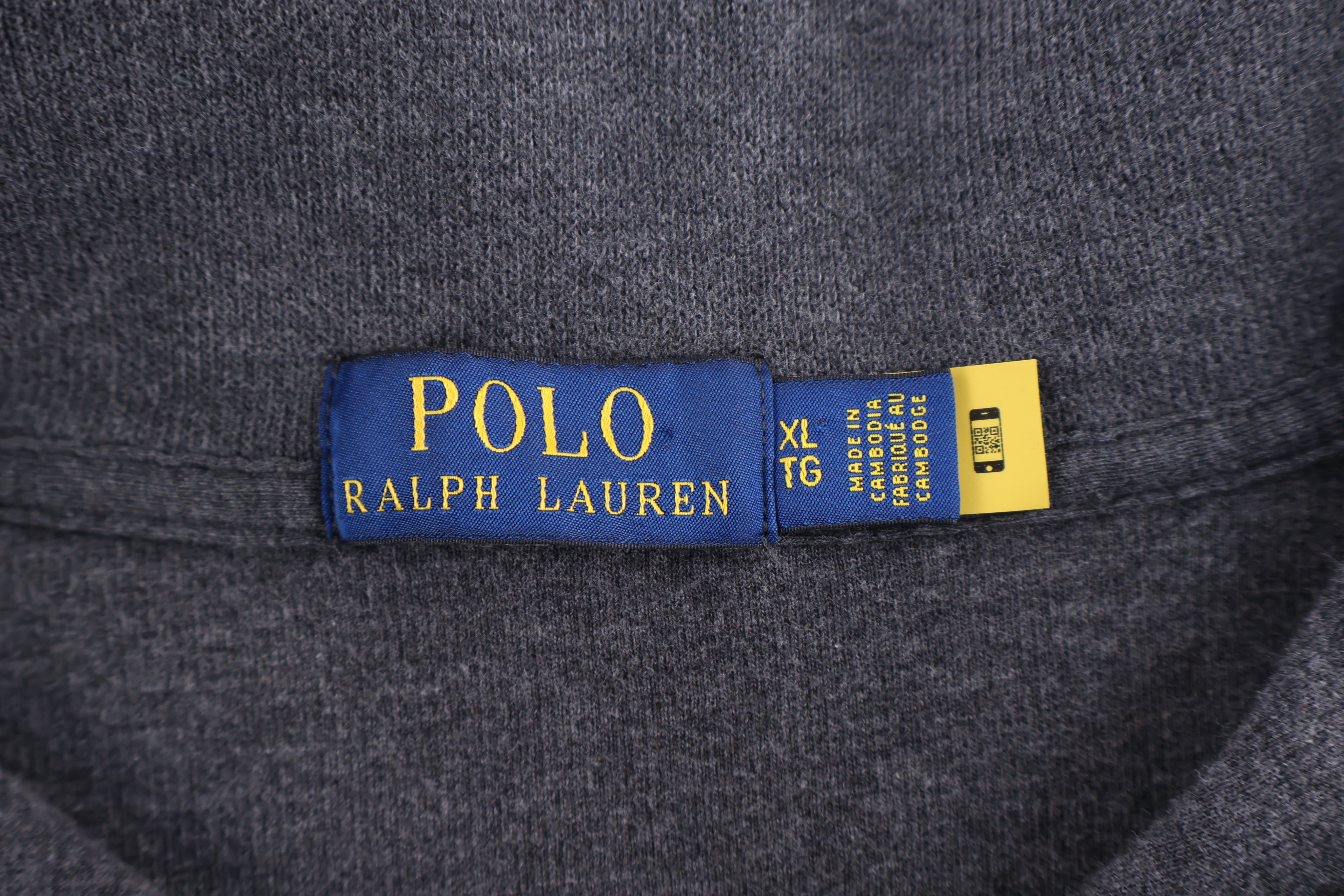 Polo Ralph Lauren Embroidered Logo Grey Quarter Zip Sweater