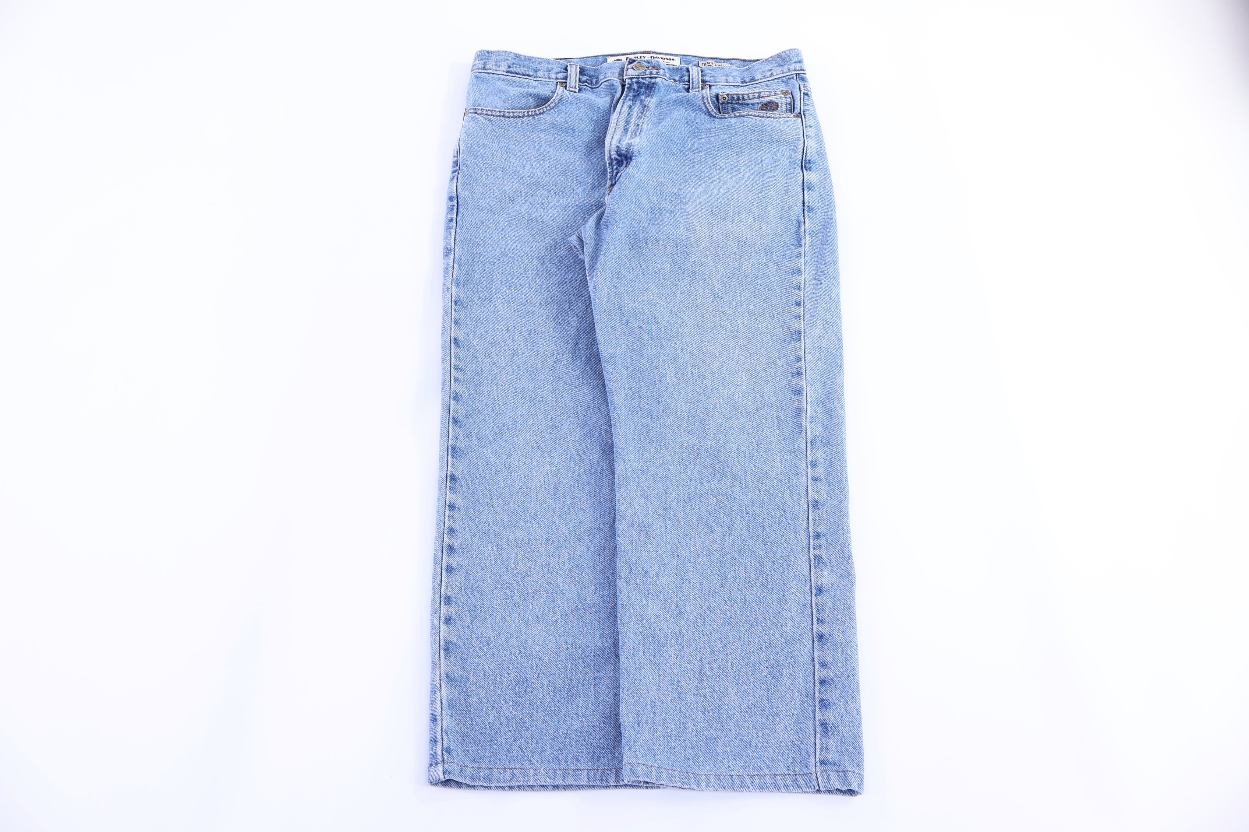 Harley Davidson Motorcycles Light Wash Denim Jeans