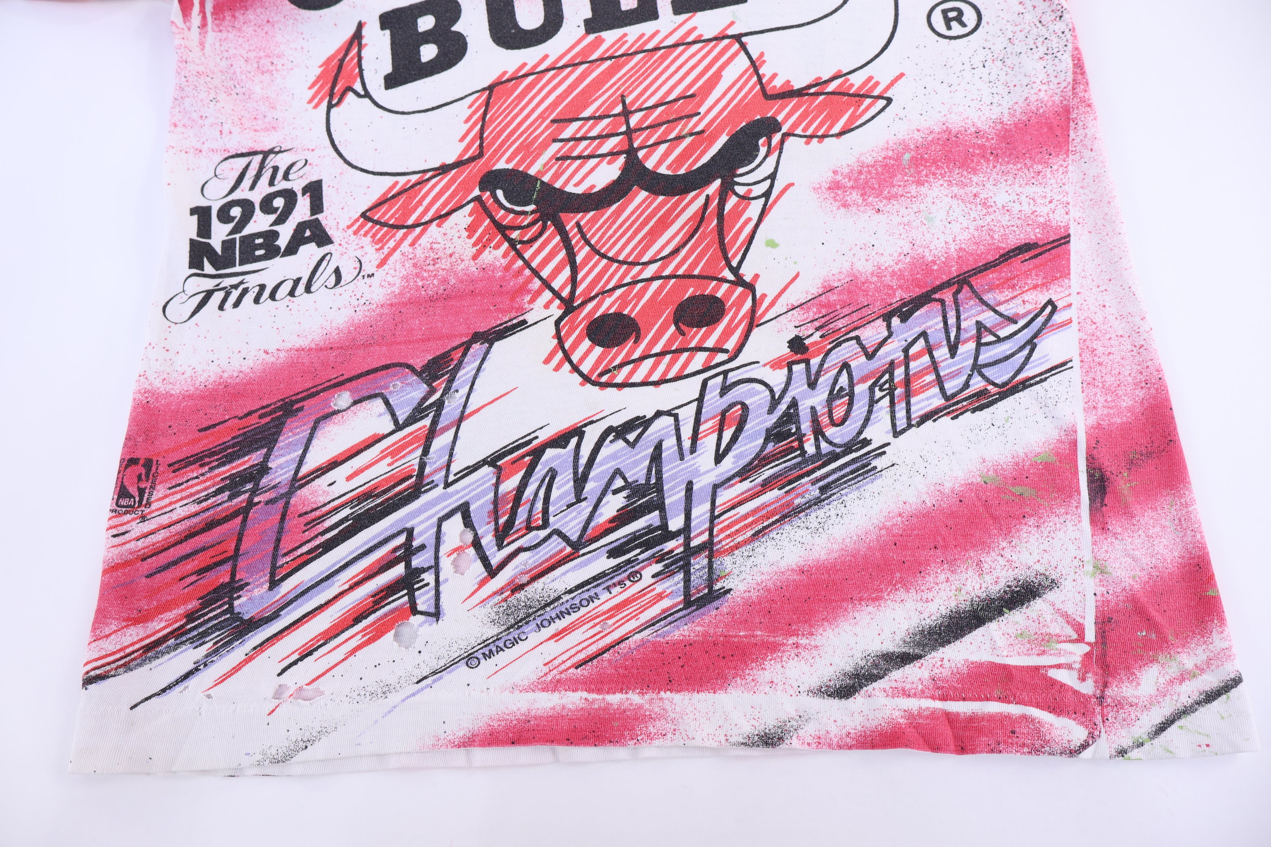 1991 Chicago Bulls NBA Finals Champions All Over Graphic T-shirt
