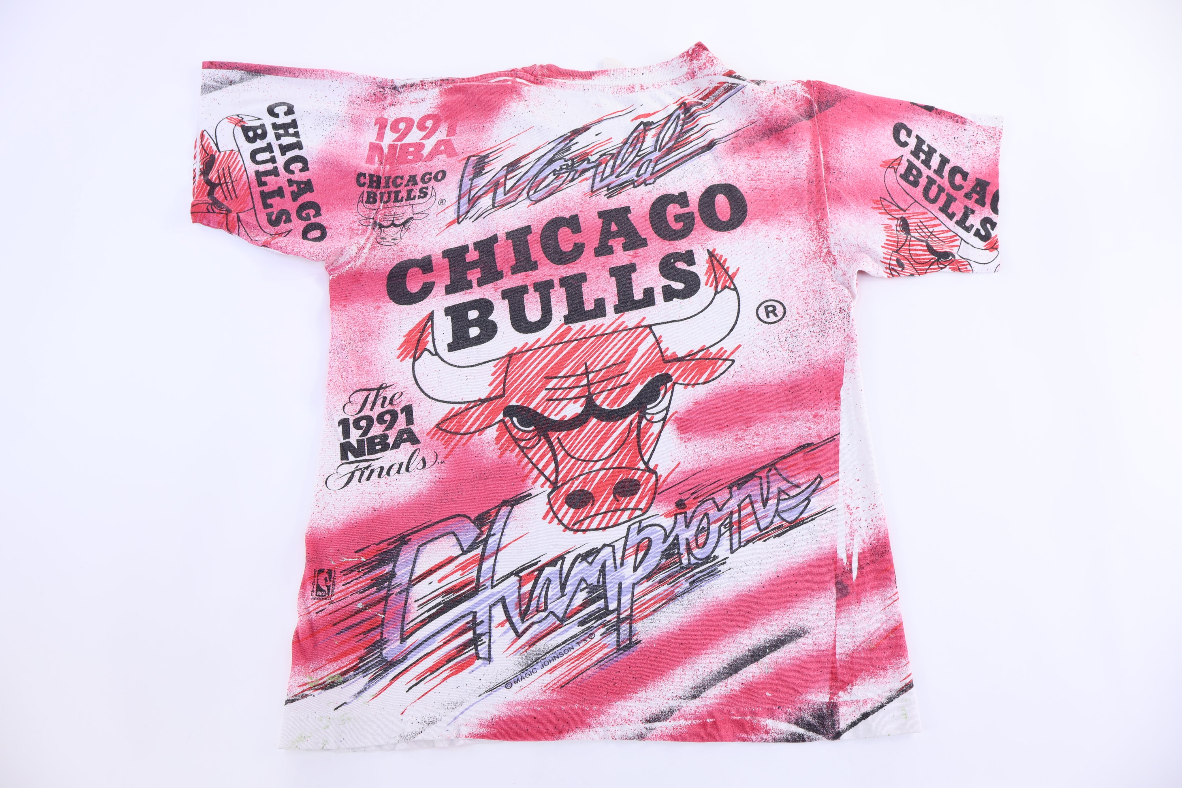 1991 Chicago Bulls NBA Finals Champions All Over Graphic T-shirt
