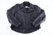 90's Park V Black Full Zip Leather Jacket