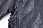 90's Park V Black Full Zip Leather Jacket