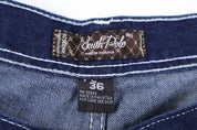 Southpole Embroidered Dark Wash Denim Shorts