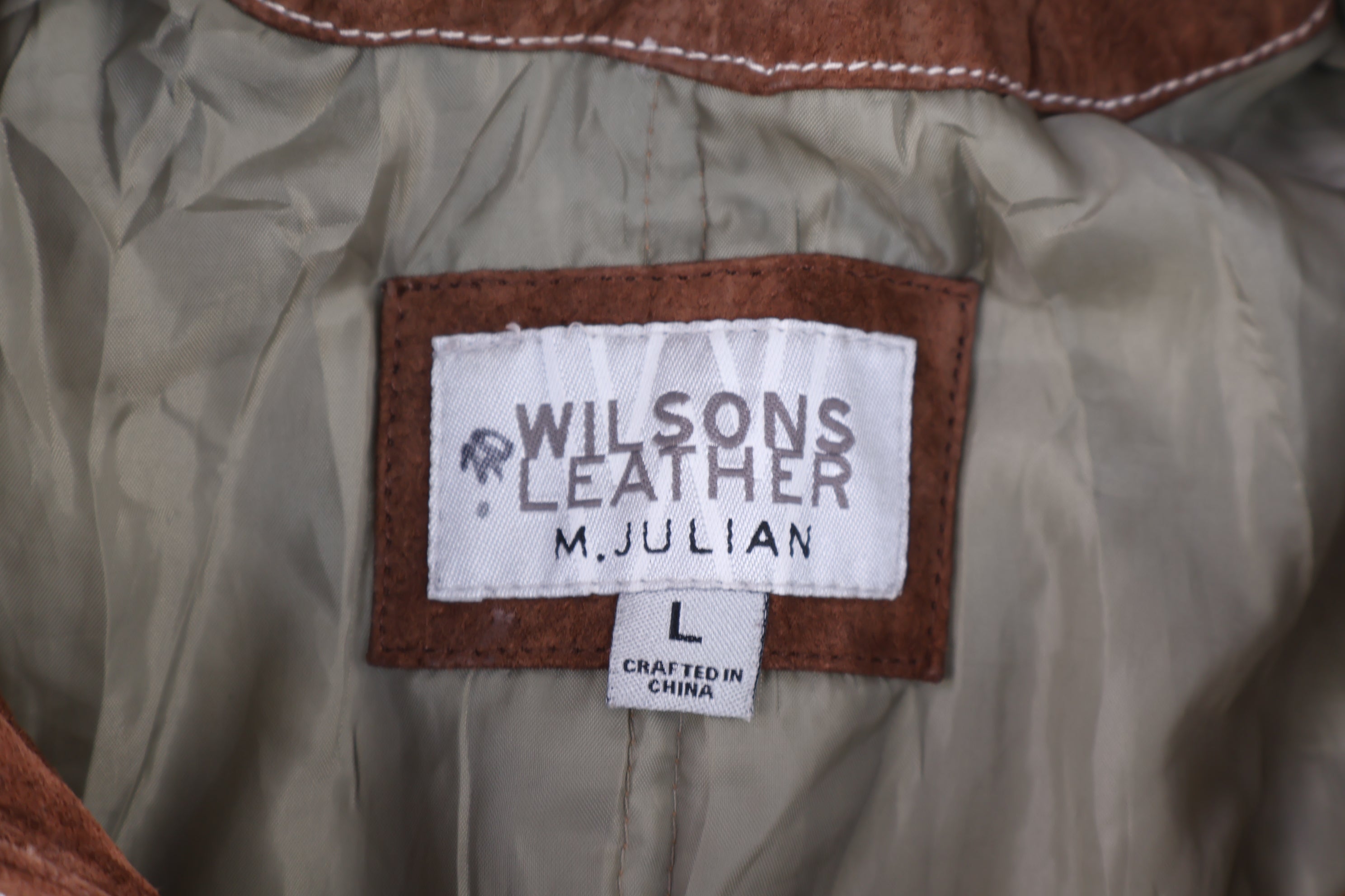 Vintage Wilsons Leather Brown Suede Full Zip Jacket