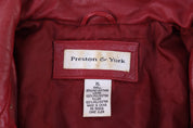 Vintage Preston & York Red Full Zip Leather Jacket