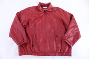 Vintage Preston & York Red Full Zip Leather Jacket