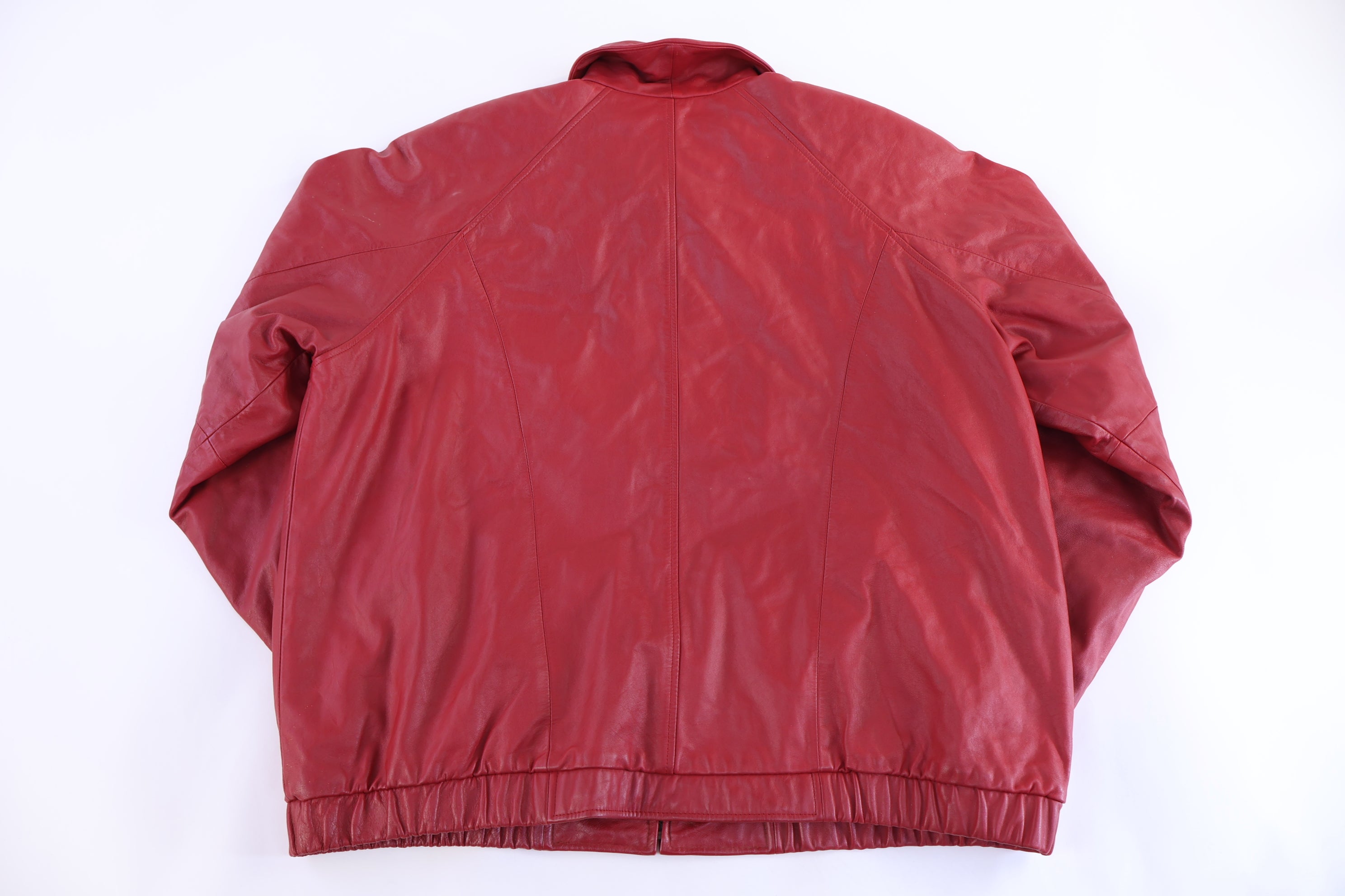 Vintage Preston & York Red Full Zip Leather Jacket