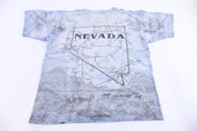 90's Nevada Map All Over Graphic T-shirt