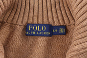 Polo Ralph Lauren Embroidered Logo Tan Henley Sweater