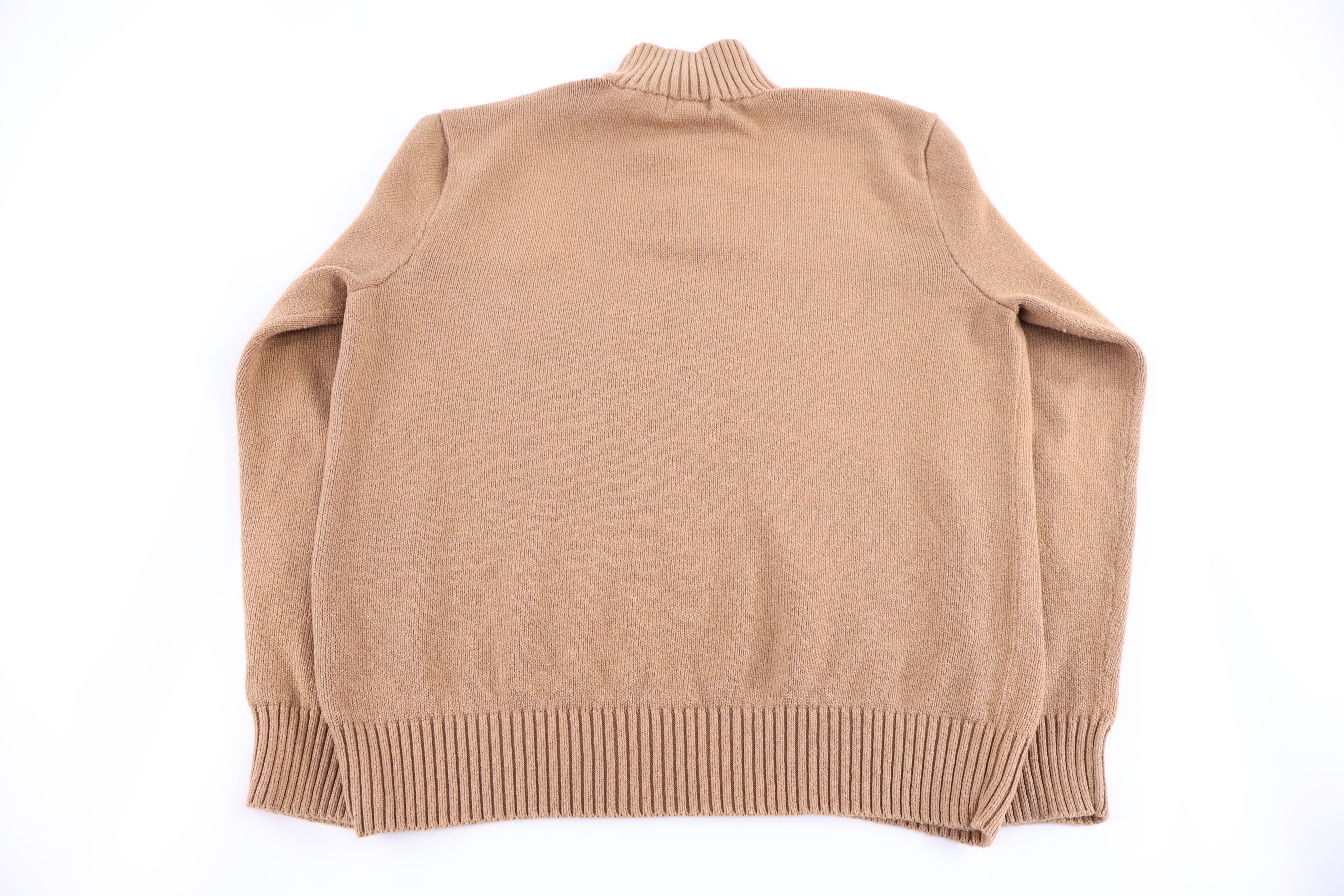Polo Ralph Lauren Embroidered Logo Tan Henley Sweater