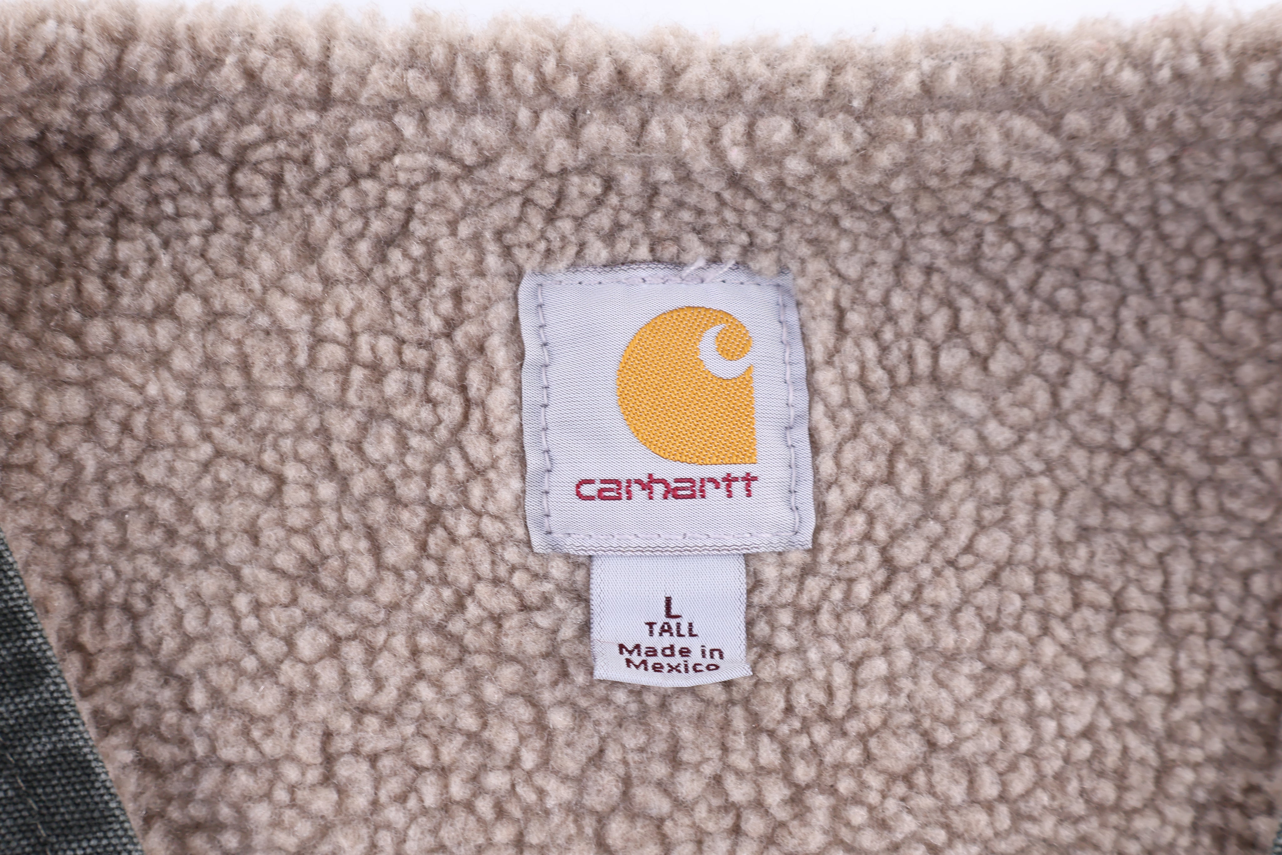 Carhartt Logo Patch Green Sherpa Lined Full Zip Vest