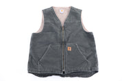 Carhartt Logo Patch Green Sherpa Lined Full Zip Vest