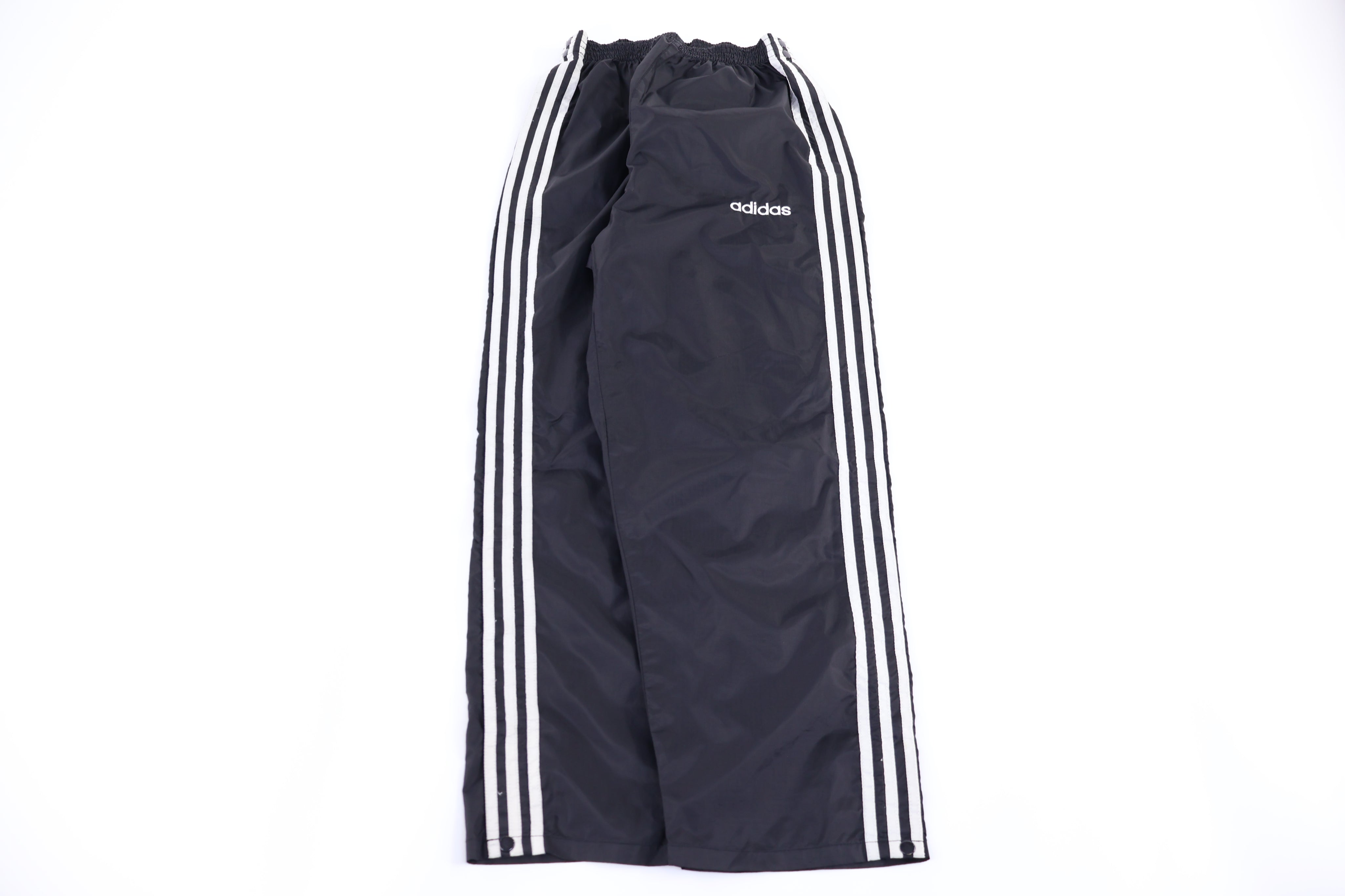 90's Adidas Logo Embroidered Black & White Pants